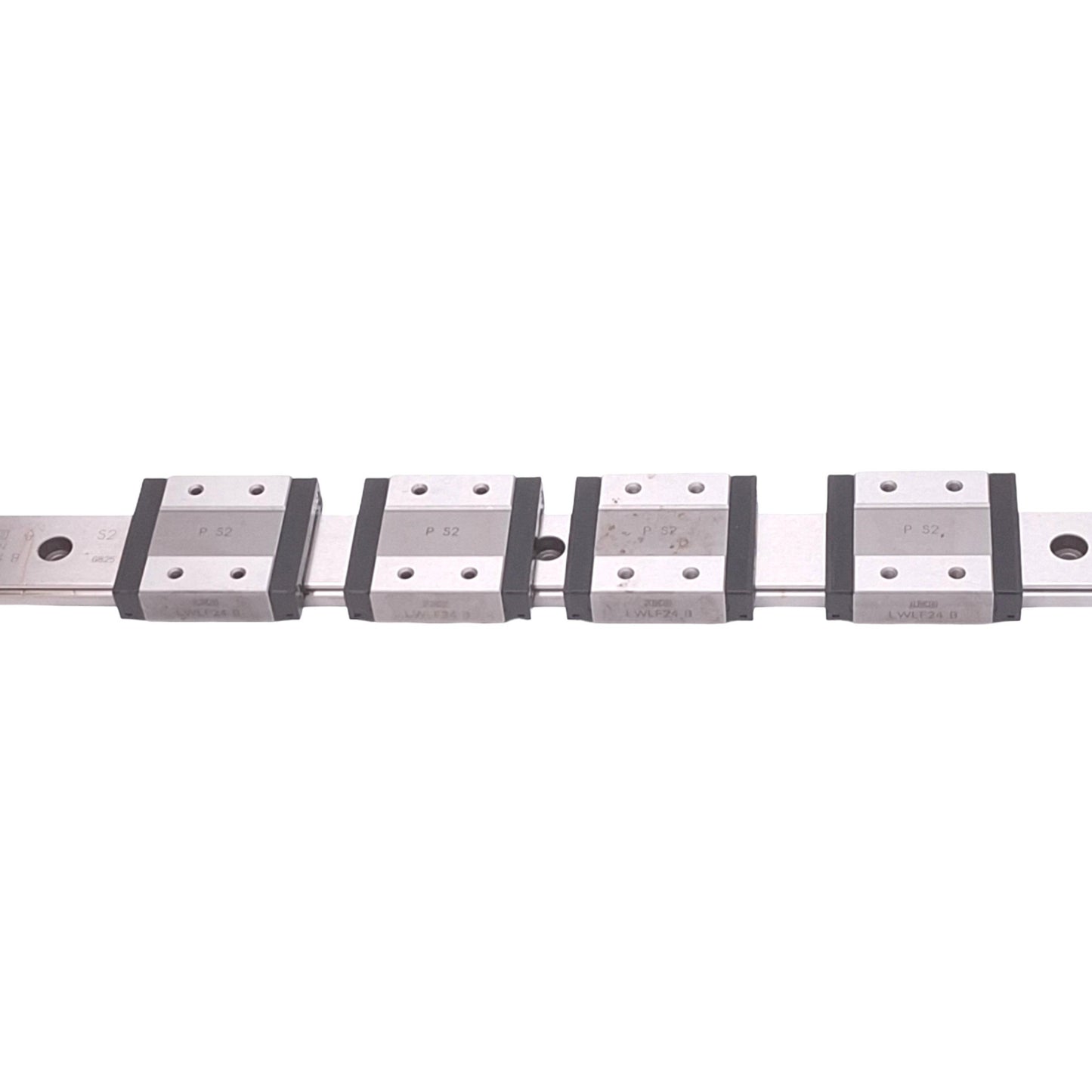 Used IKO LWLF24B (4x) Linear Motion Guide Blocks w/ 24x400mm Rail, 6.2kN Max Load