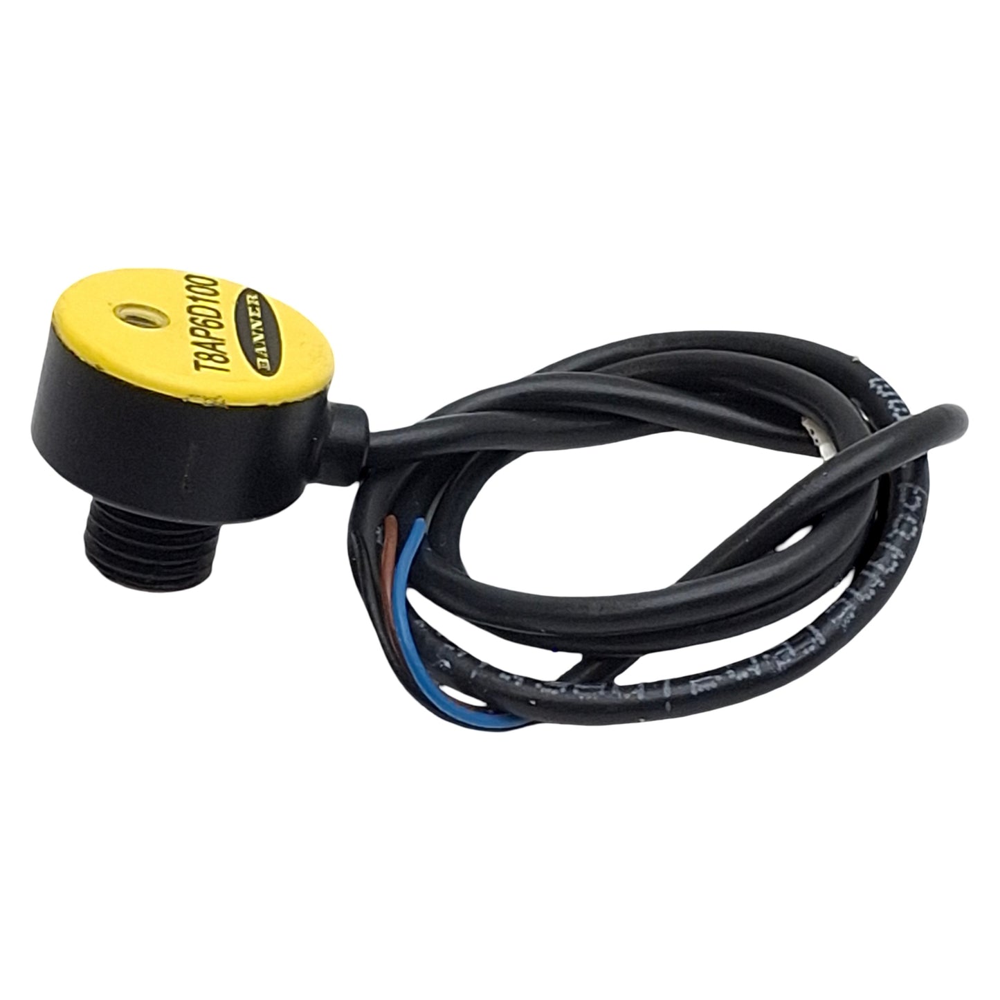 Used Banner T8AP6D100 Photoelectric Sensor, PNP, 100mm Range, 10-30VDC, M8, 0.3m