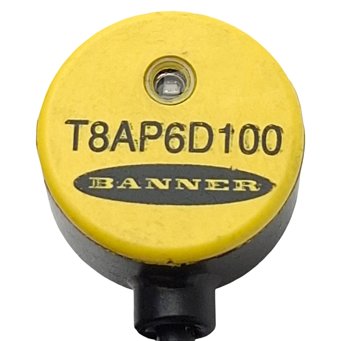 Used Banner T8AP6D100 Photoelectric Sensor, PNP, 100mm Range, 10-30VDC, M8, 0.3m
