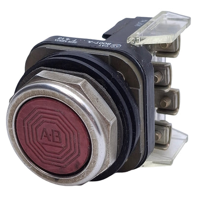 Used Allen Bradley 800T-A6A Red Momentary Push Button 1NO+1NC, ø30mm, 600V Max