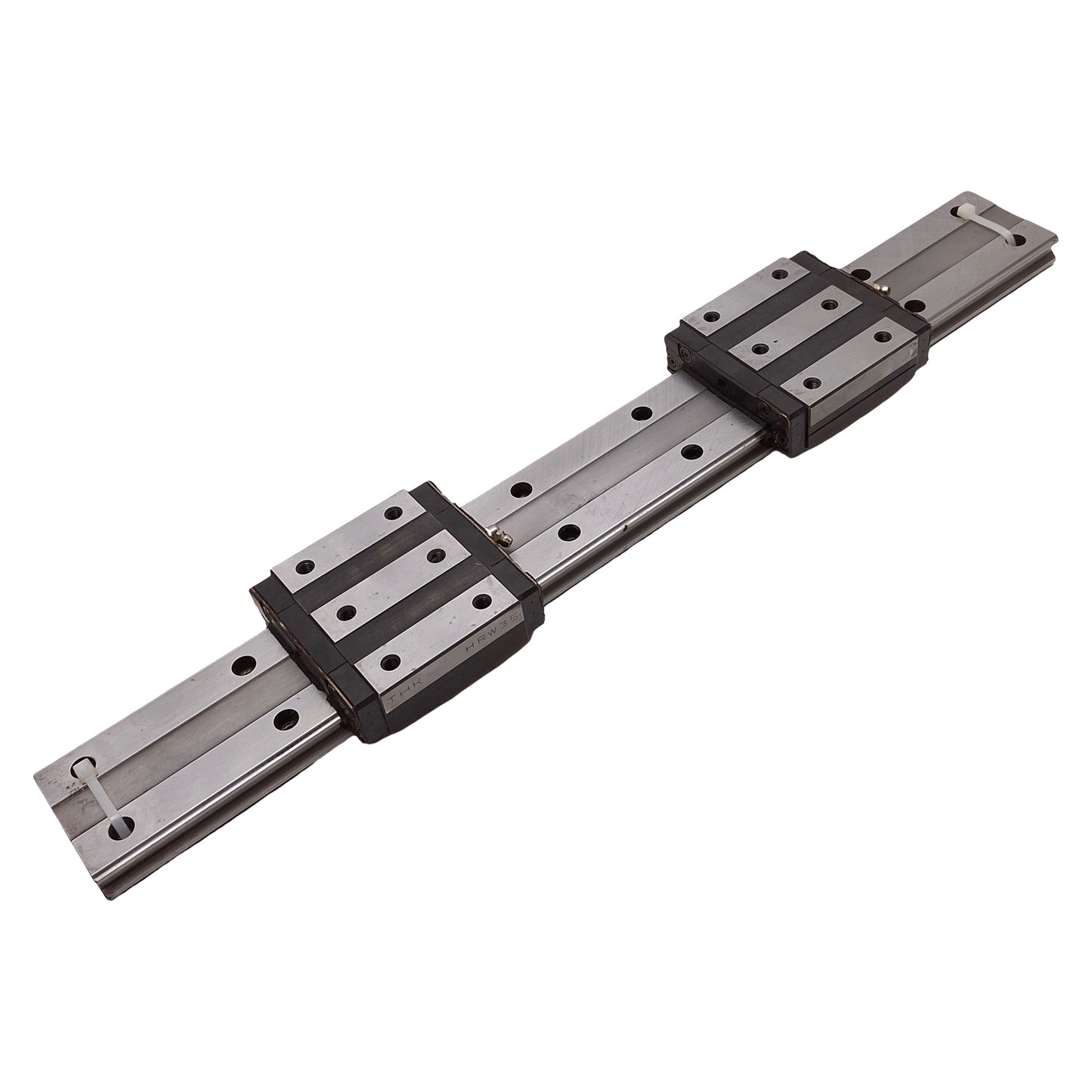 Used THK HRW35CR2UU+600L Linear Guide Assembly, 600mm Rail, (2x) 106.6x100mm Carriage