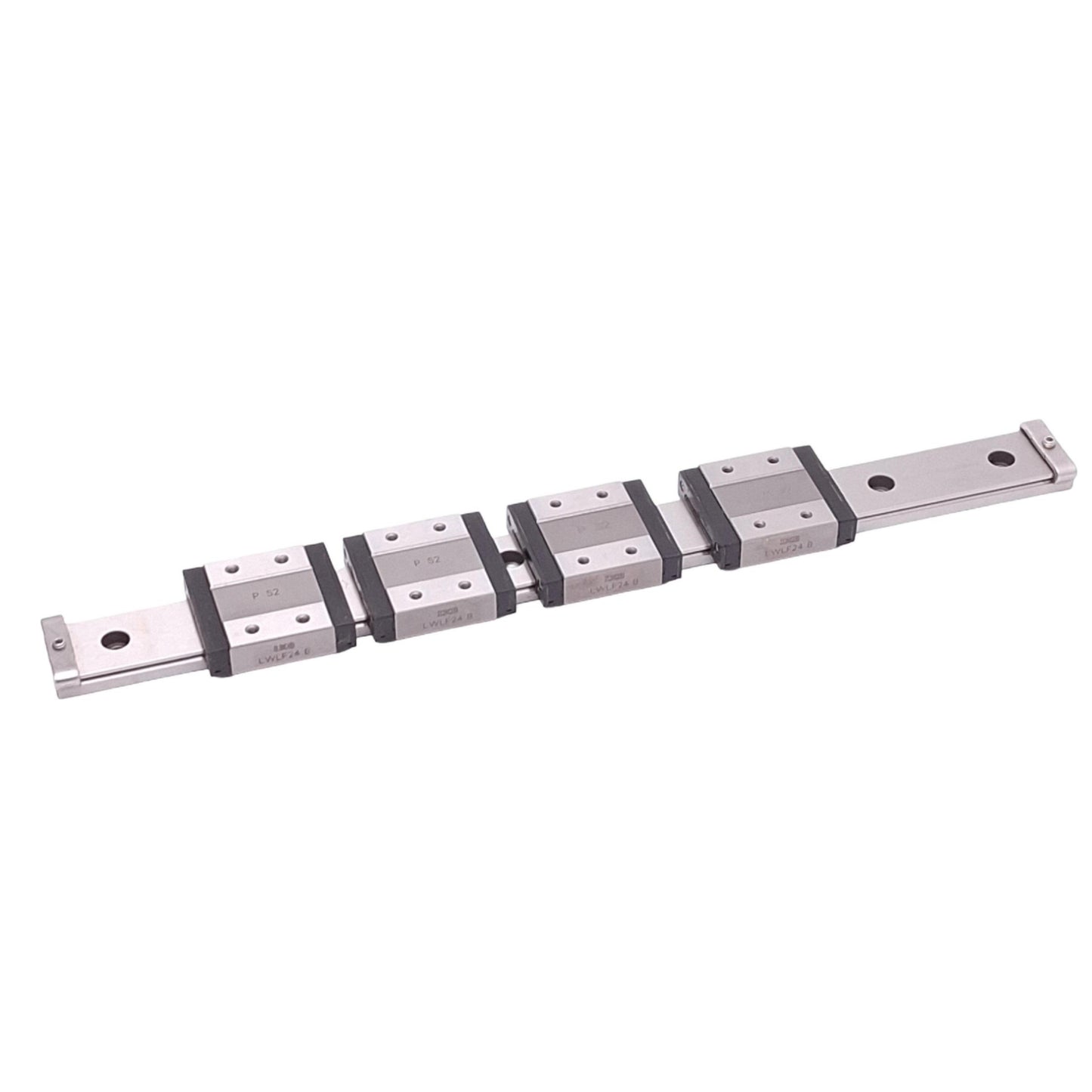 Used IKO LWLF24B (4x) Linear Motion Guide Blocks w/ 24x320mm Rail, 6.2kN Max Load