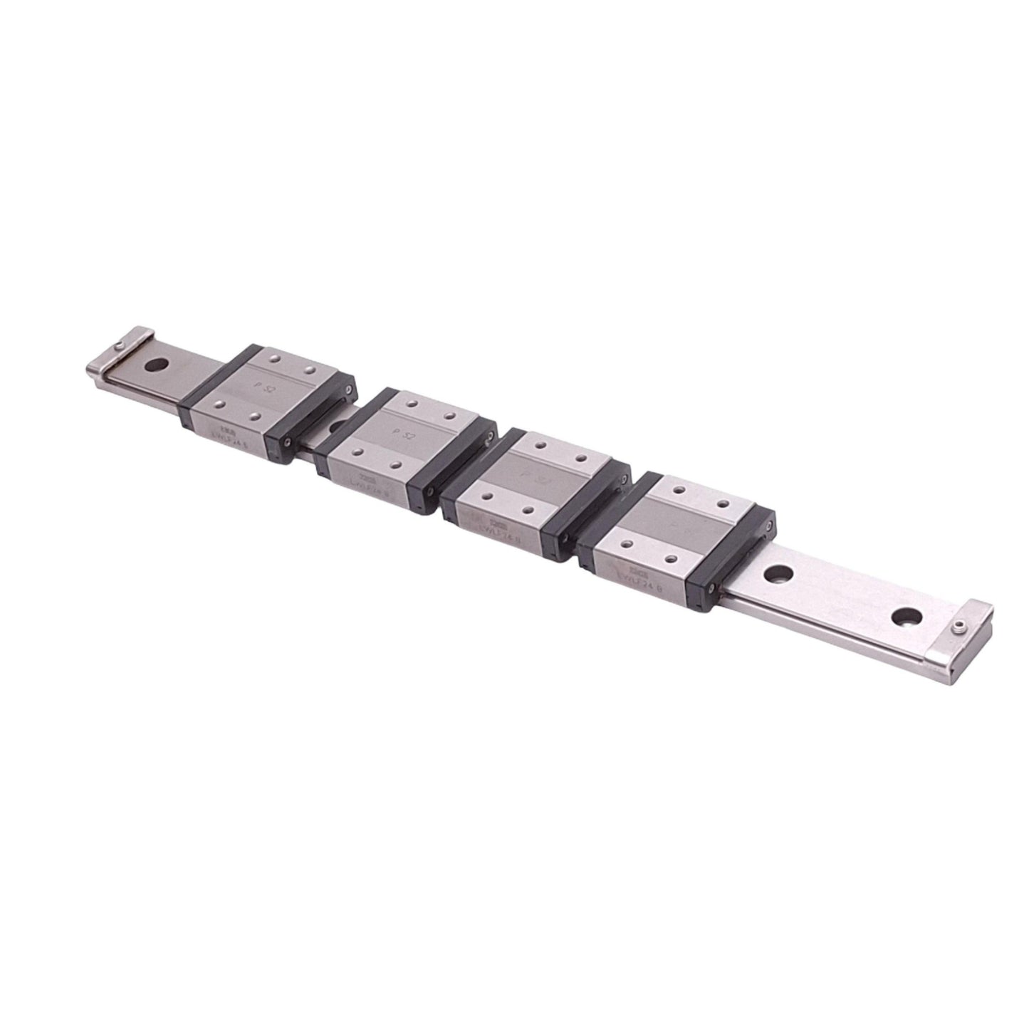Used IKO LWLF24B (4x) Linear Motion Guide Blocks w/ 24x320mm Rail, 6.2kN Max Load