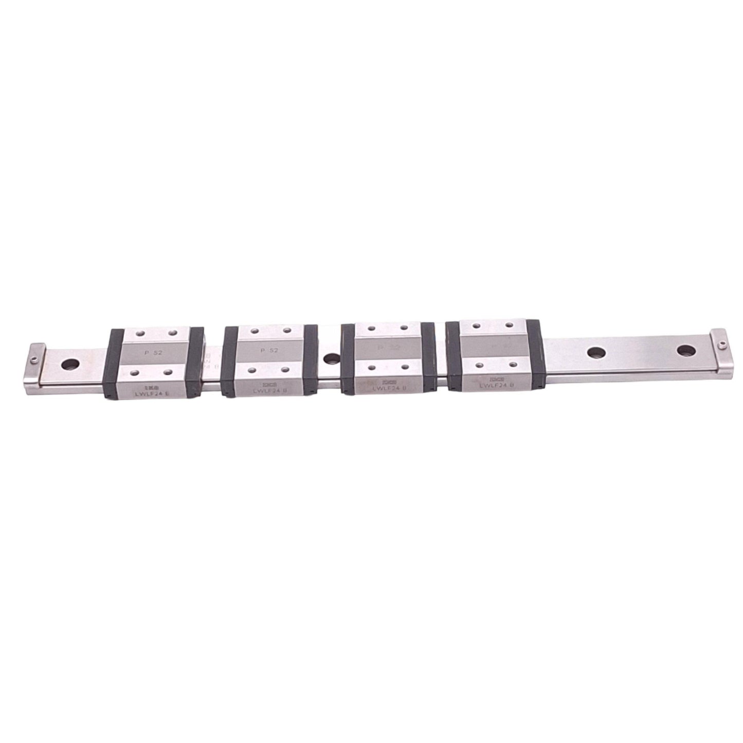 Used IKO LWLF24B (4x) Linear Motion Guide Blocks w/ 24x320mm Rail, 6.2kN Max Load