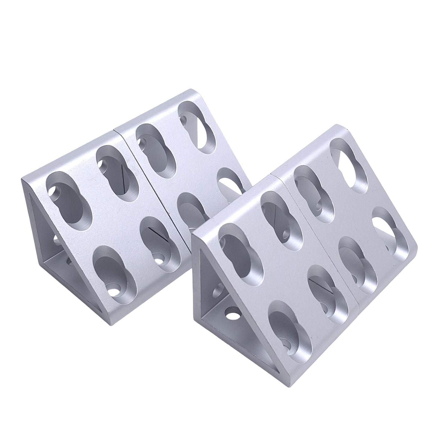 New Lot of 4 80/20 4138 Gusseted Inside Corner Bracket, 8-Hole, 10 Series