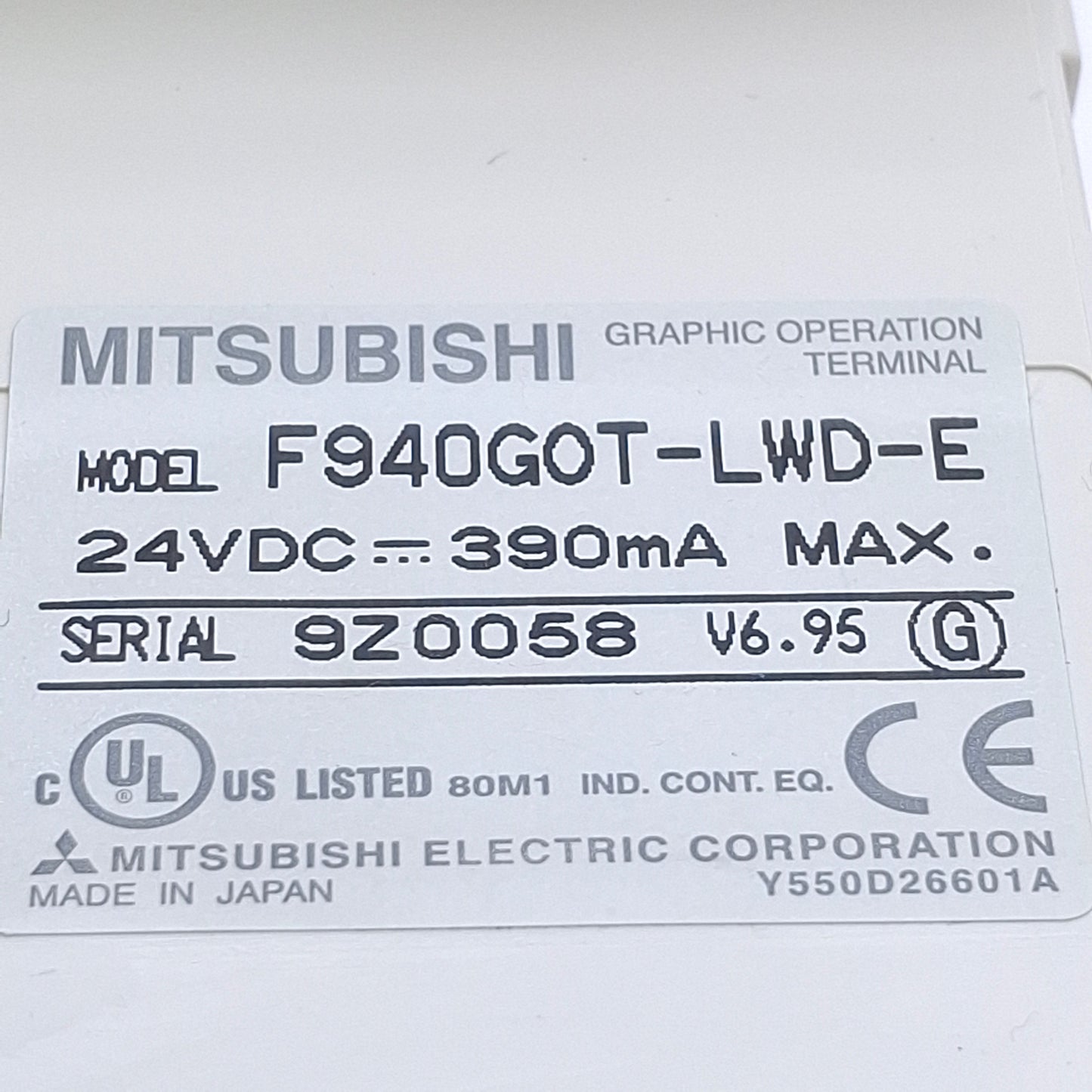 Used Mitsubishi F940GOT-LWD-E Touchscreen HMI 5.6", STN-LCD, 320x240, 9-Pin D-sub