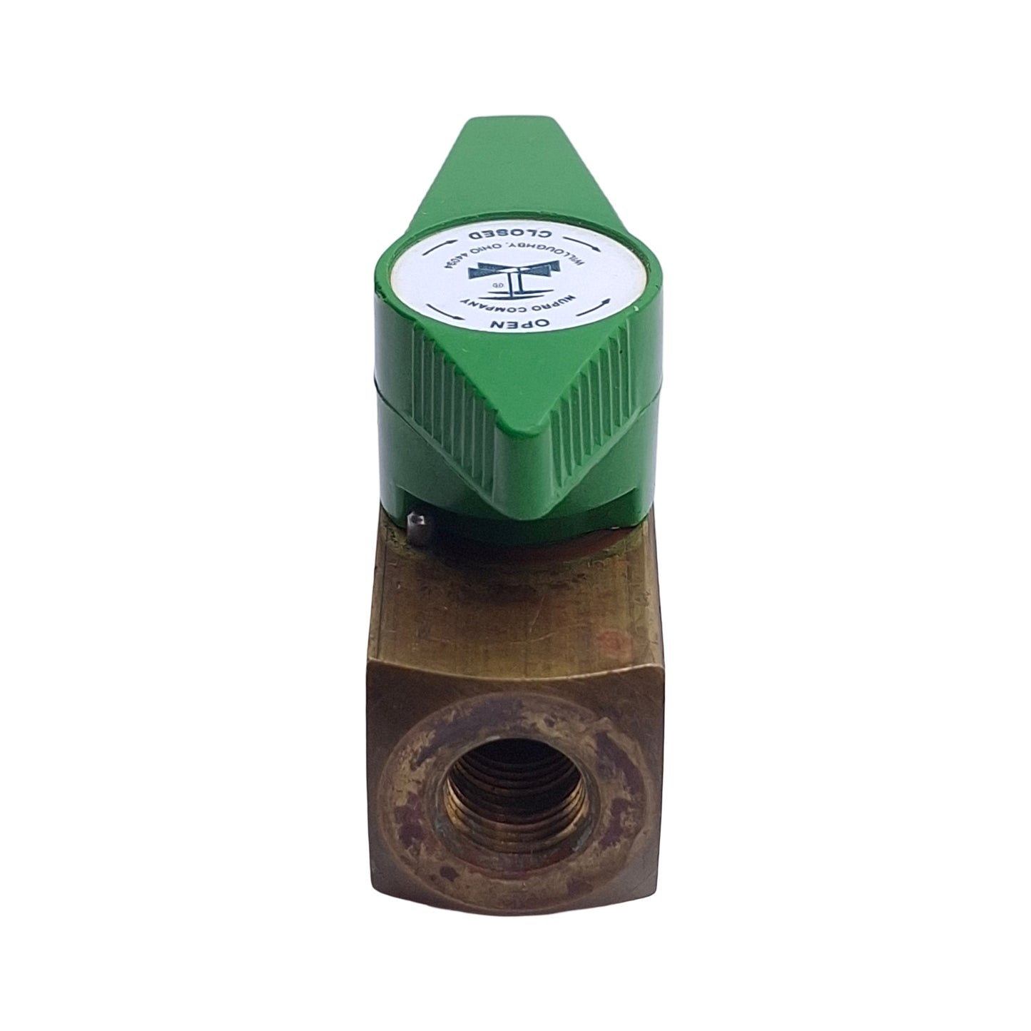 Used Nupro B-2P4T4 Straight Brass Ball Valve, 1/8" Female NPT, Quarter Turn