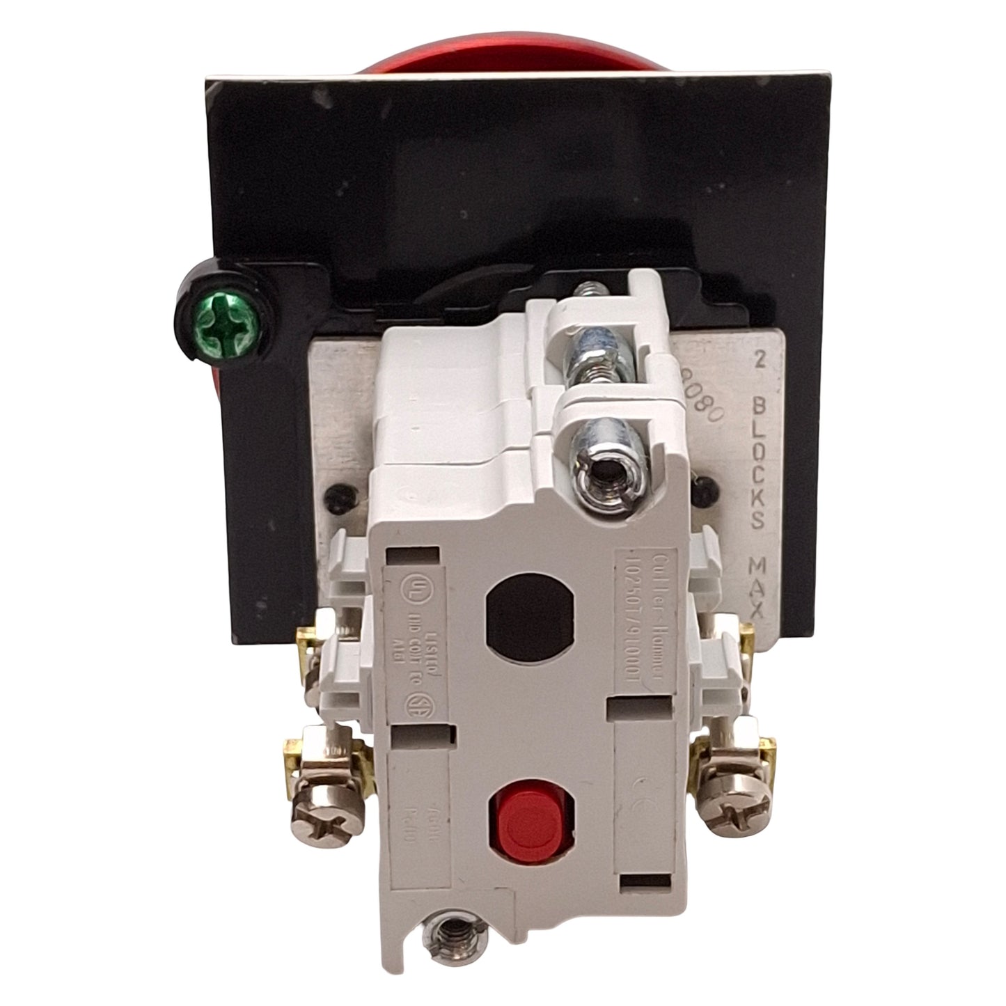 Used Eaton E34JB2N8-3X E-Stop Pushbutton, Push/Pull, Jumbo Mushroom, 2NC, 10A 600VAC