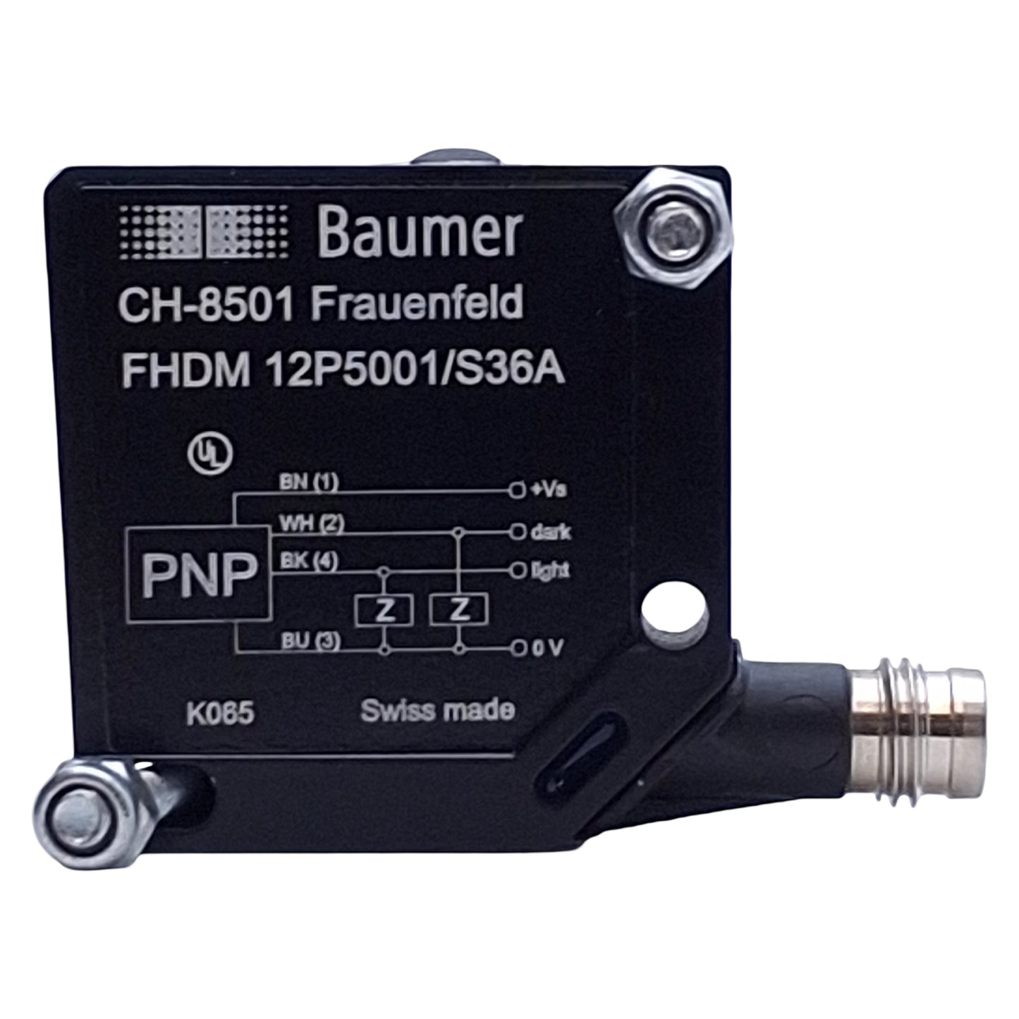 New – Open box Baumer FHDM 12P5001/S35A Photoelectric Sensor PNP, 15-300mm, 10-30VDC, M8 4-Pin