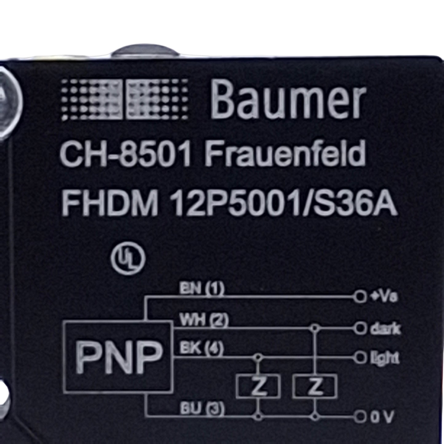 New – Open box Baumer FHDM 12P5001/S35A Photoelectric Sensor PNP, 15-300mm, 10-30VDC, M8 4-Pin