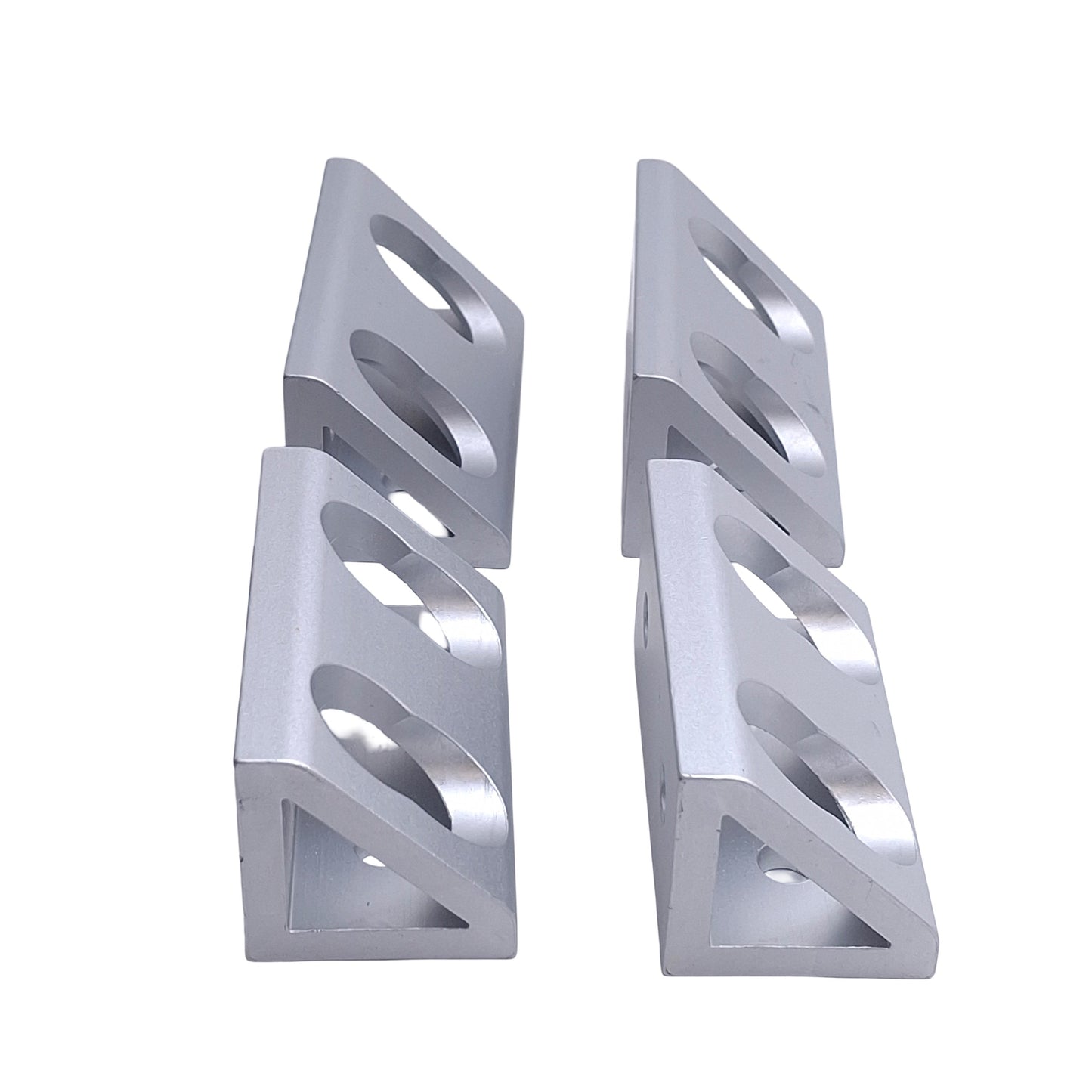 New – Open box Lot of 4 80/20 4334 Aluminum Wide Gusseted 4-Hole Inside Corner Bracket 15 Ser