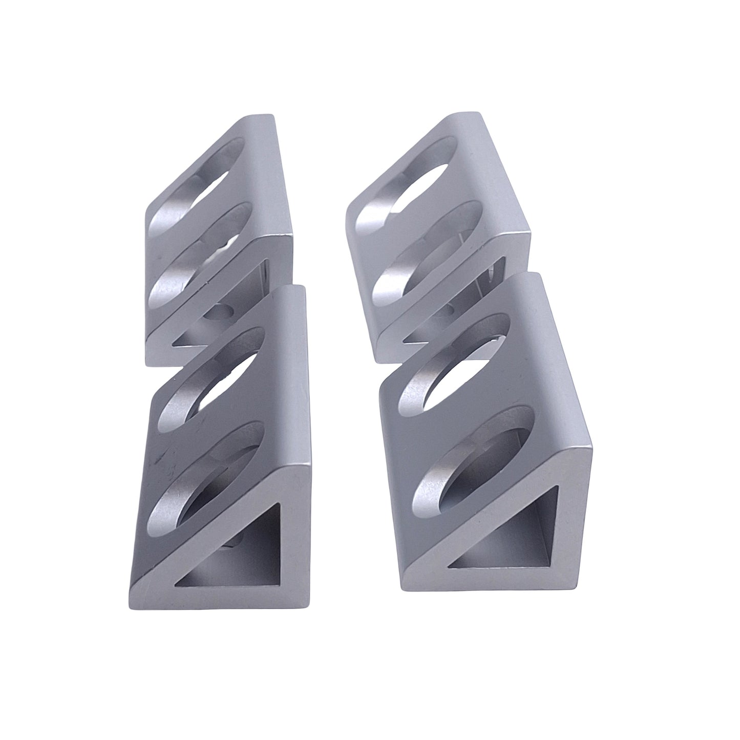 New – Open box Lot of 4 80/20 4334 Aluminum Wide Gusseted 4-Hole Inside Corner Bracket 15 Ser