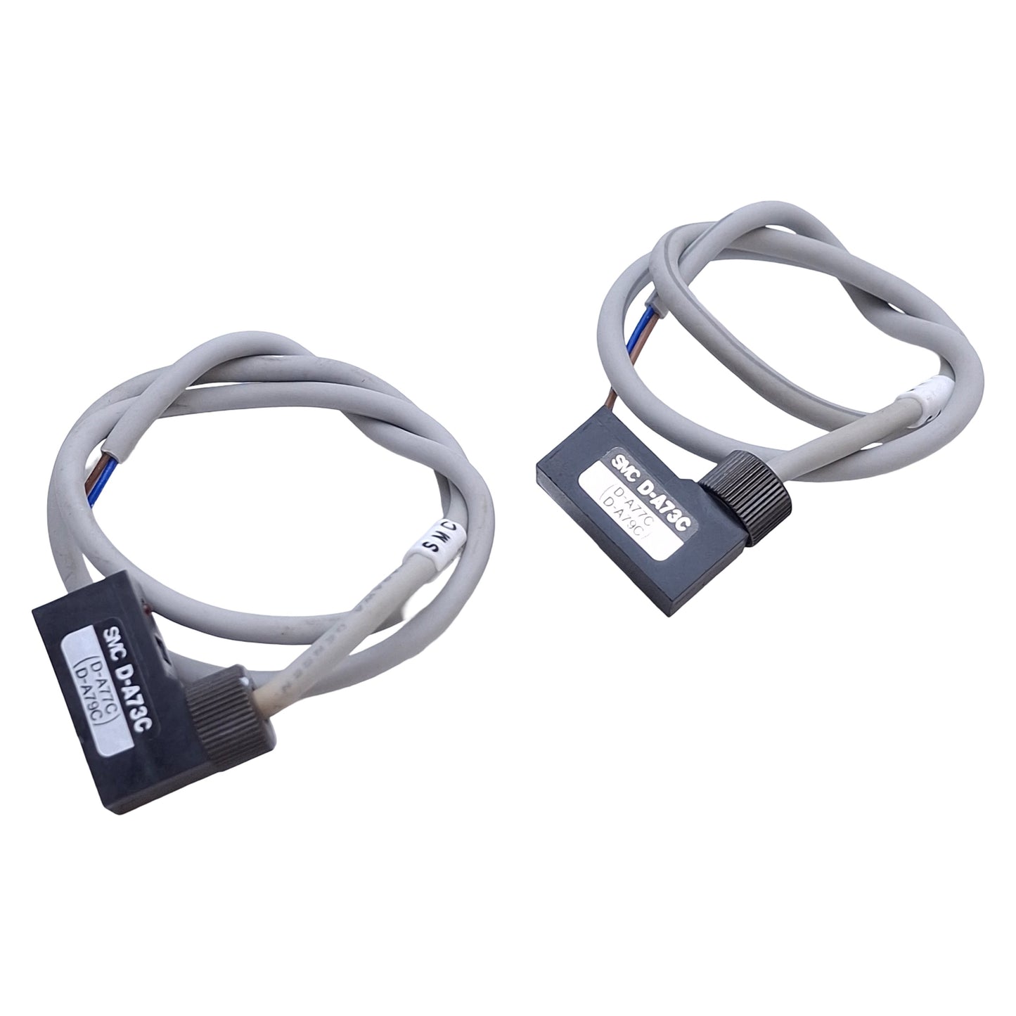 Used Lot of 2 SMC D-A73C Cylinder Position Reed Switch Sensor, 24VDC 5-40mA, 1.5ft