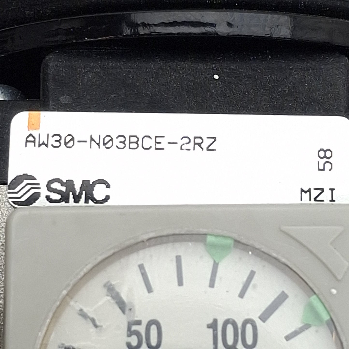 Used SMC AW30-N03BCE-2RZ Pneumatic Filter Regulator, 3/8in NPT, 150psi Max, 5µm