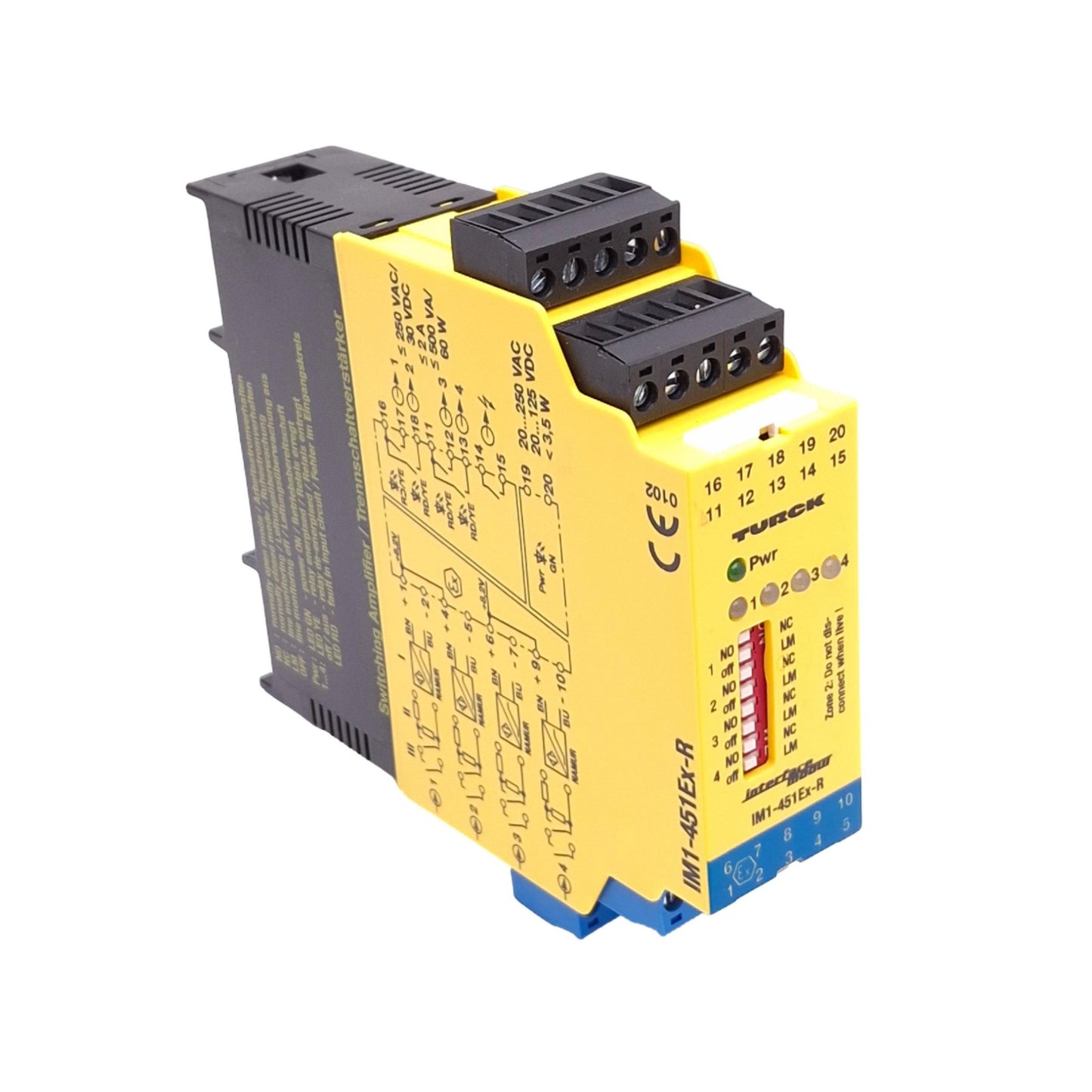 Used Turck IM1-451Ex-R Isolating Switching Amplifier for NAMUR Sensors, 4-Channel