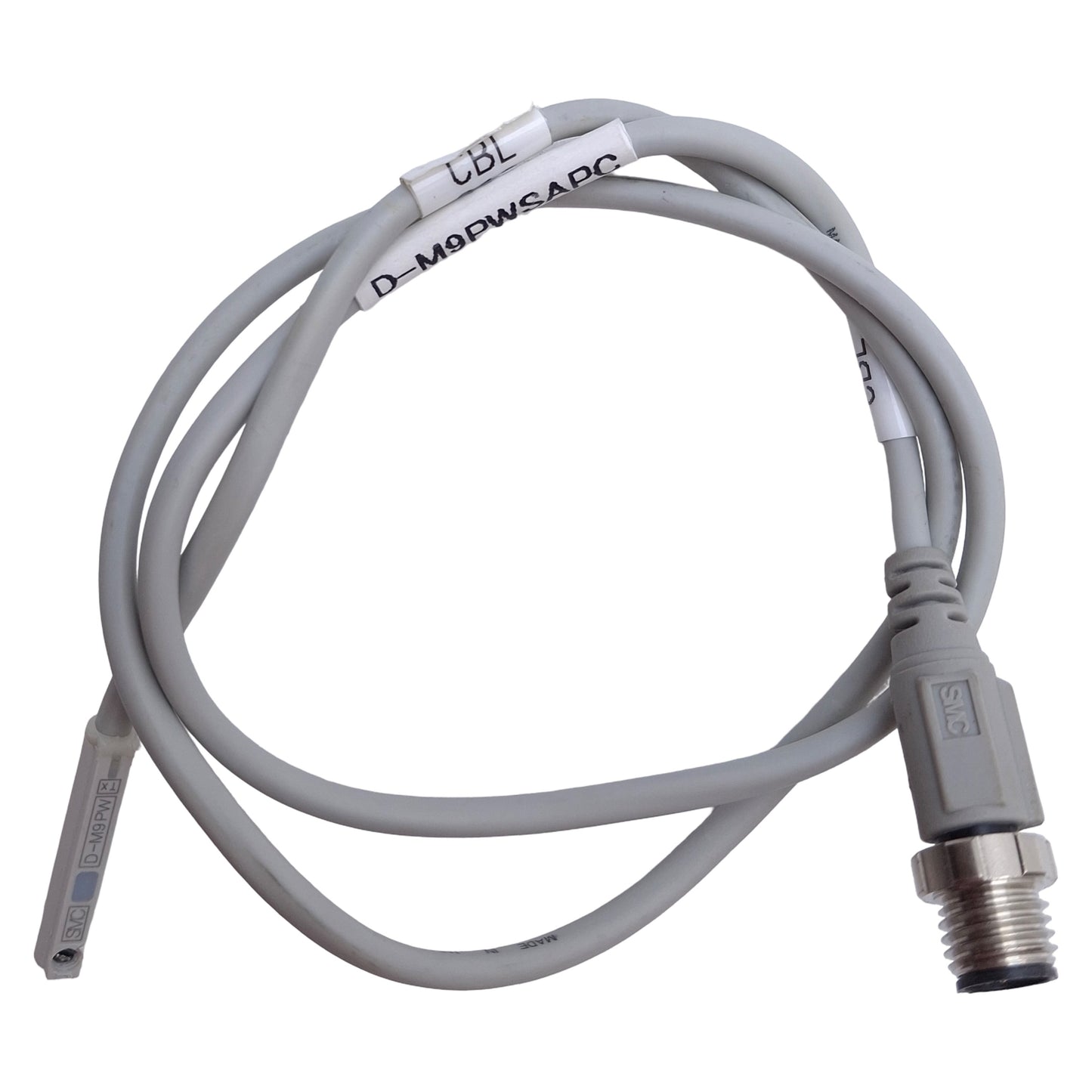 Used SMC D-M9PWSAPC 2-Color Indicator Auto Switch PNP, 24VDC, 3-Pin M8, 0.5m Length