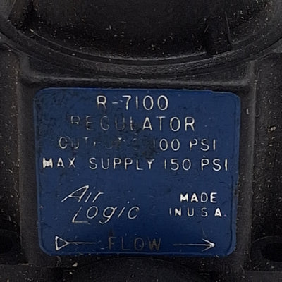 Used Air Logic R-7100 Pressure Regulator 0.5-100psi Range, 150psi Max, 5µm, 1/8in NPT