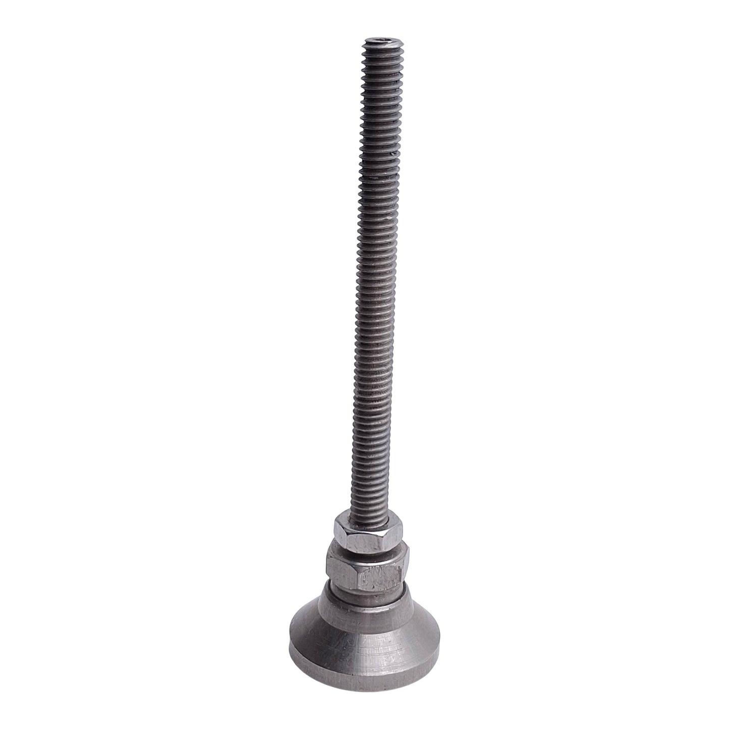 Used Lot of 4 Stainless Steel Machine Leveling Feet, ø1-1/4in x 5in H, 5/16-18 Thread