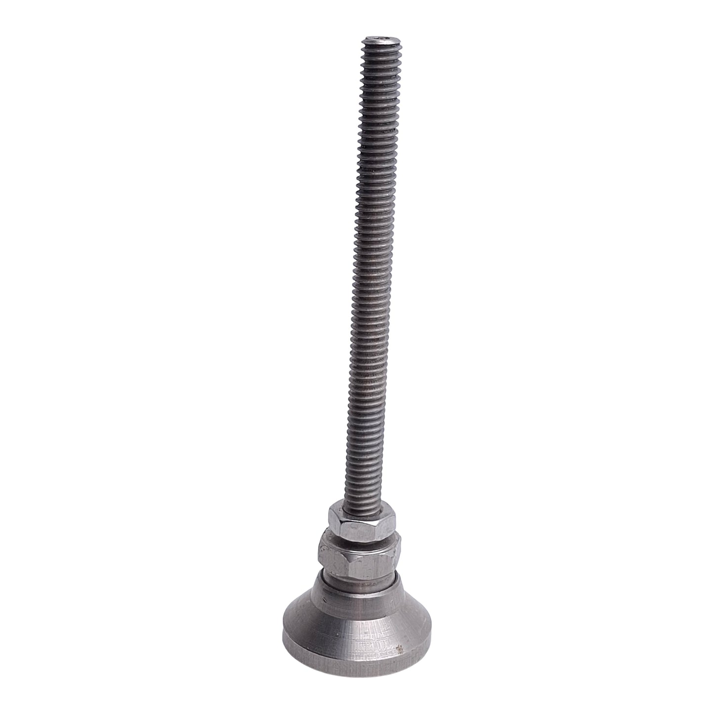 Used Lot of 4 Stainless Steel Machine Leveling Feet, ø1-1/4in x 5in H, 5/16-18 Thread