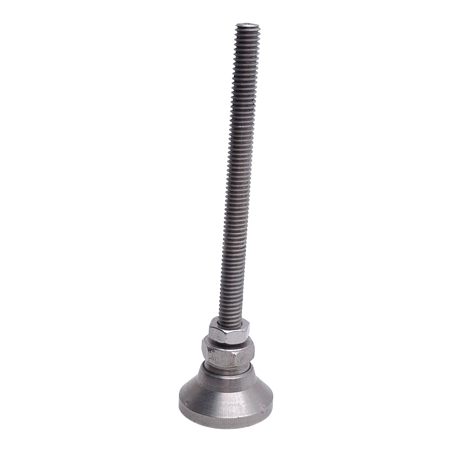 Used Lot of 4 Stainless Steel Machine Leveling Feet, ø1-1/4in x 5in H, 5/16-18 Thread