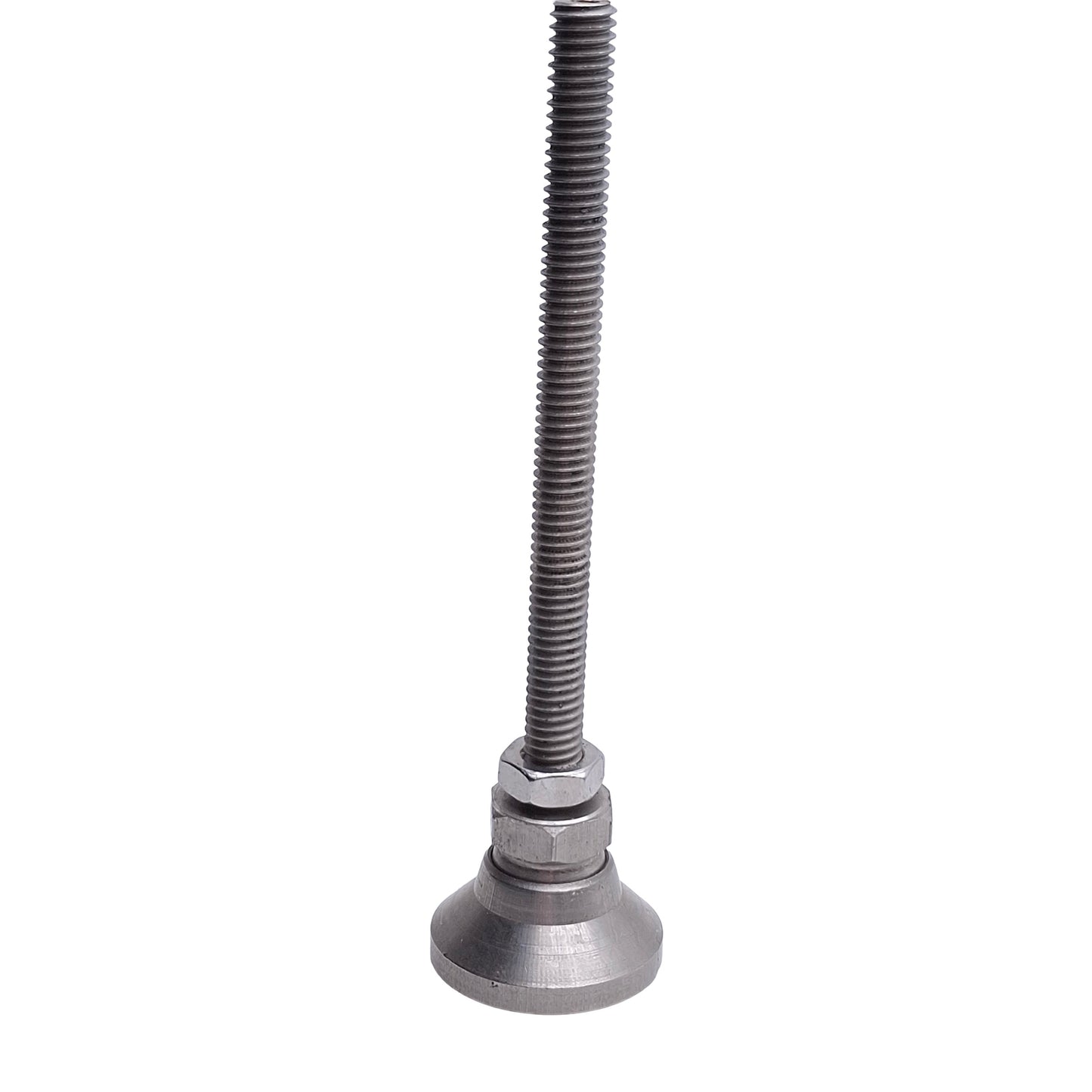 Used Lot of 4 Stainless Steel Machine Leveling Feet, ø1-1/4in x 5in H, 5/16-18 Thread