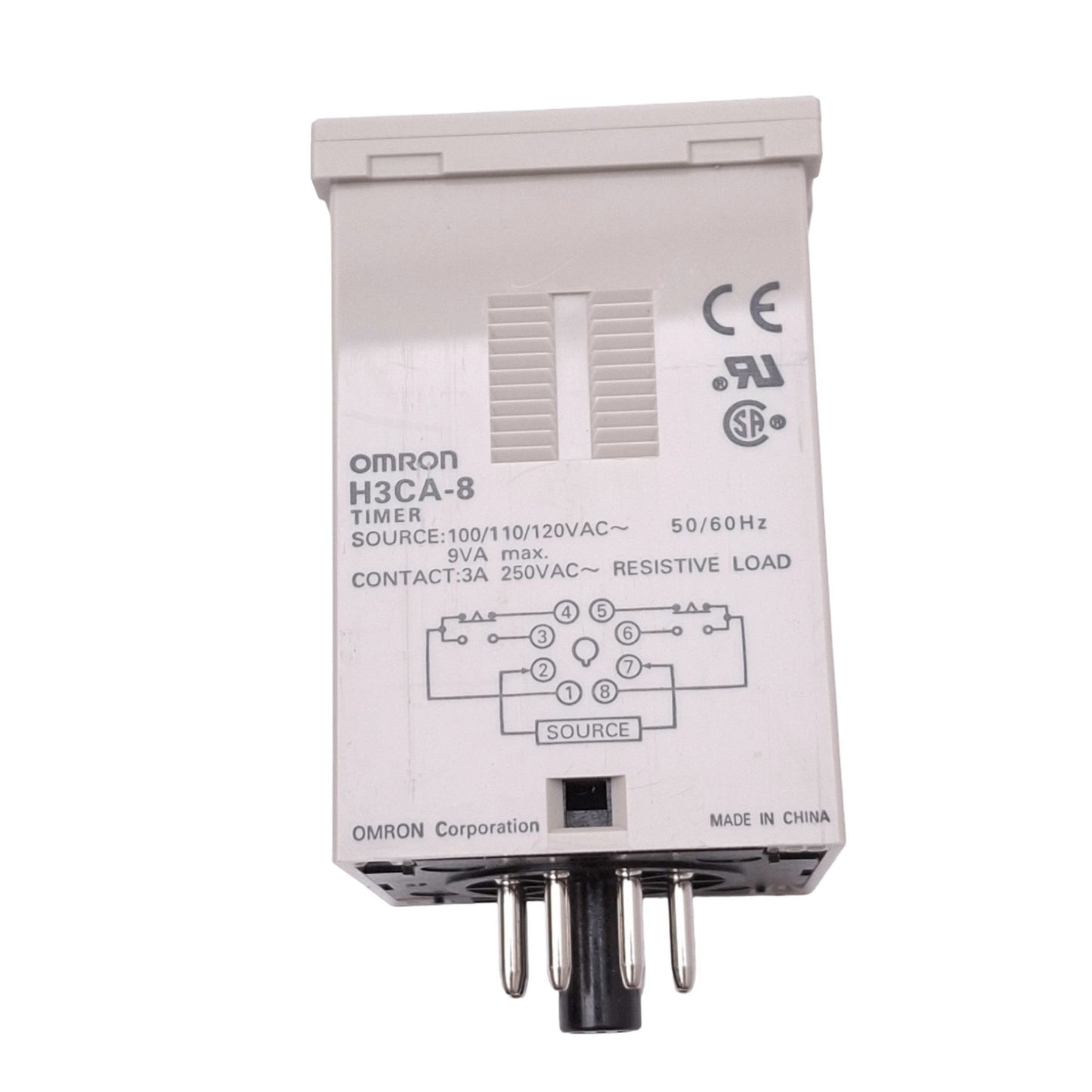 Used Omron H3CA-8 Solid State Timer, 0.1s to 9990hr, DPDT, 8-Pin, 100/110/120VAC