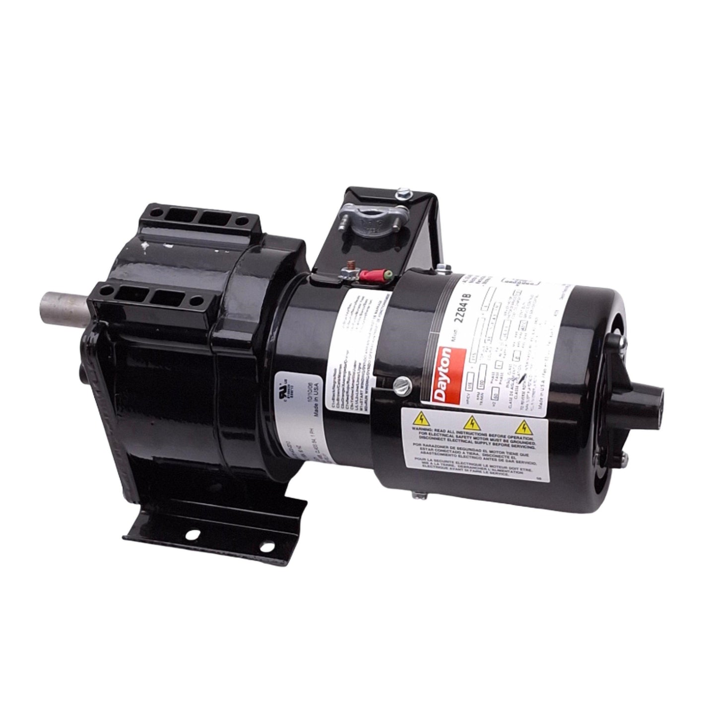 Used Dayton 2Z841B AC Gearmotor, 17:1, 100rpm 38in-lbs 1/15HP Max, 115VAC 1.5A