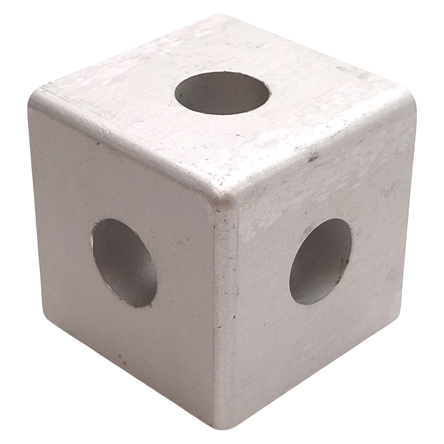 Used Lot of 4 80/20 4442 Aluminum 3-Way Squared Corner Connector, 15-Series, 1.5in³