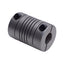 Used Helical 8781-1/4-5mm Flexible Steel Coupling M5 Thread to 1/4in Bore, 5/8in OD