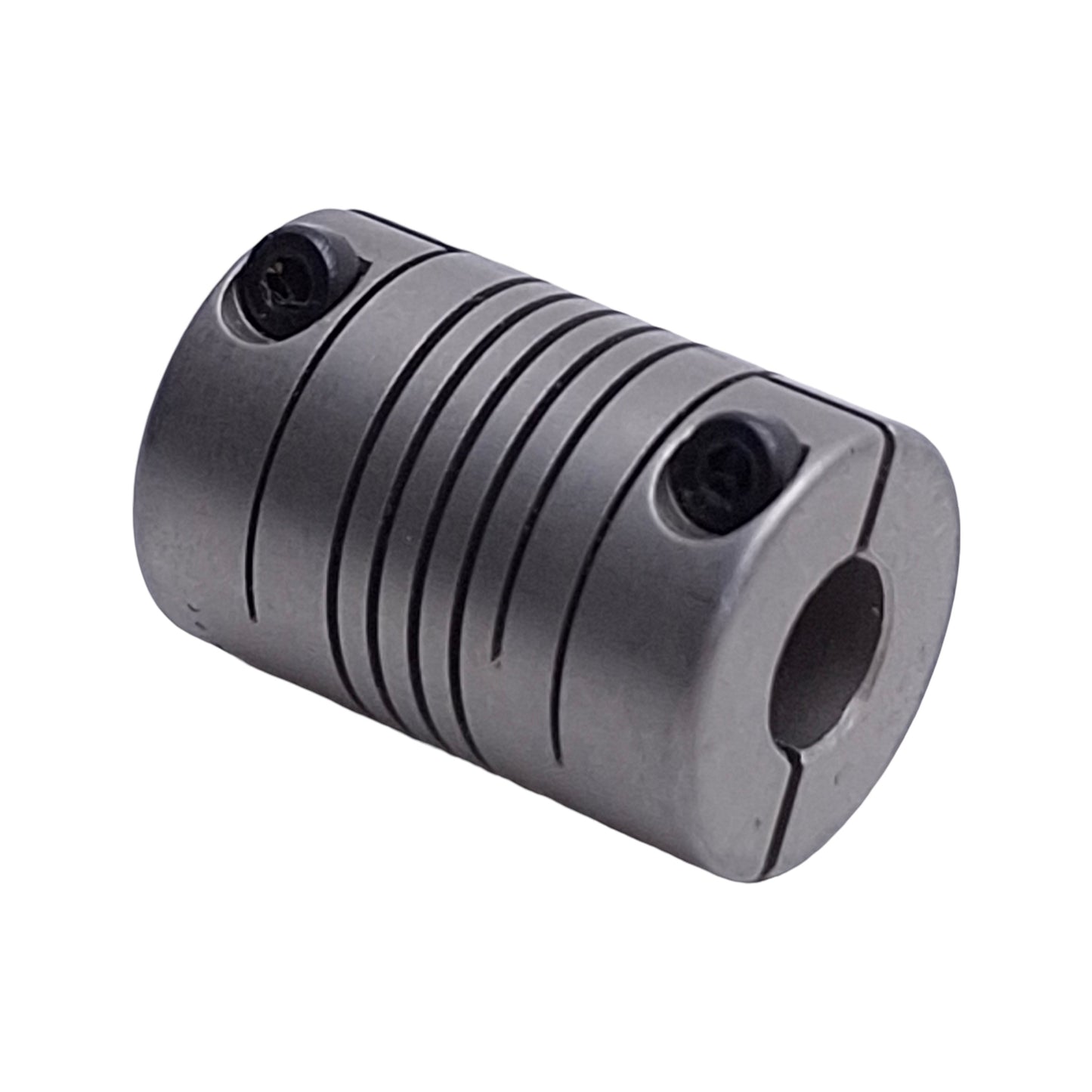Used Helical 8781-1/4-5mm Flexible Steel Coupling M5 Thread to 1/4in Bore, 5/8in OD
