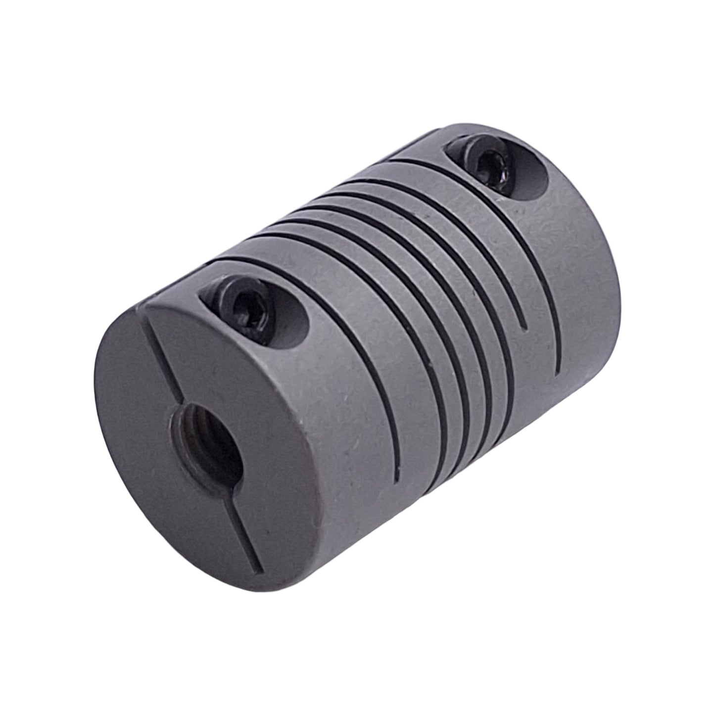 Used Helical 7701-8-5mm Flexible Aluminum Coupling M5 Thread To ø8mm Bore, 5/8in OD