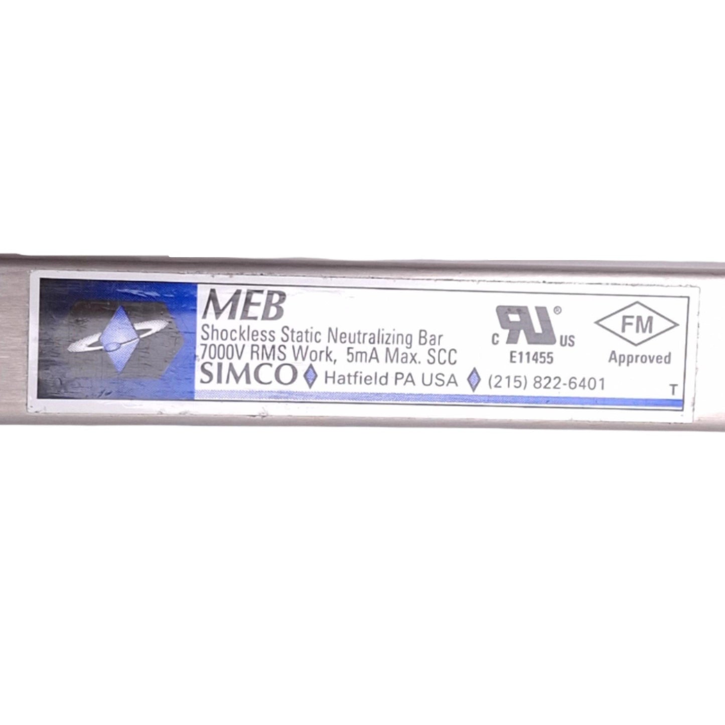 Used Simco MEB Shockless Static Neutralizing Bar, 17-1/4in Effective Length, 7000VAC