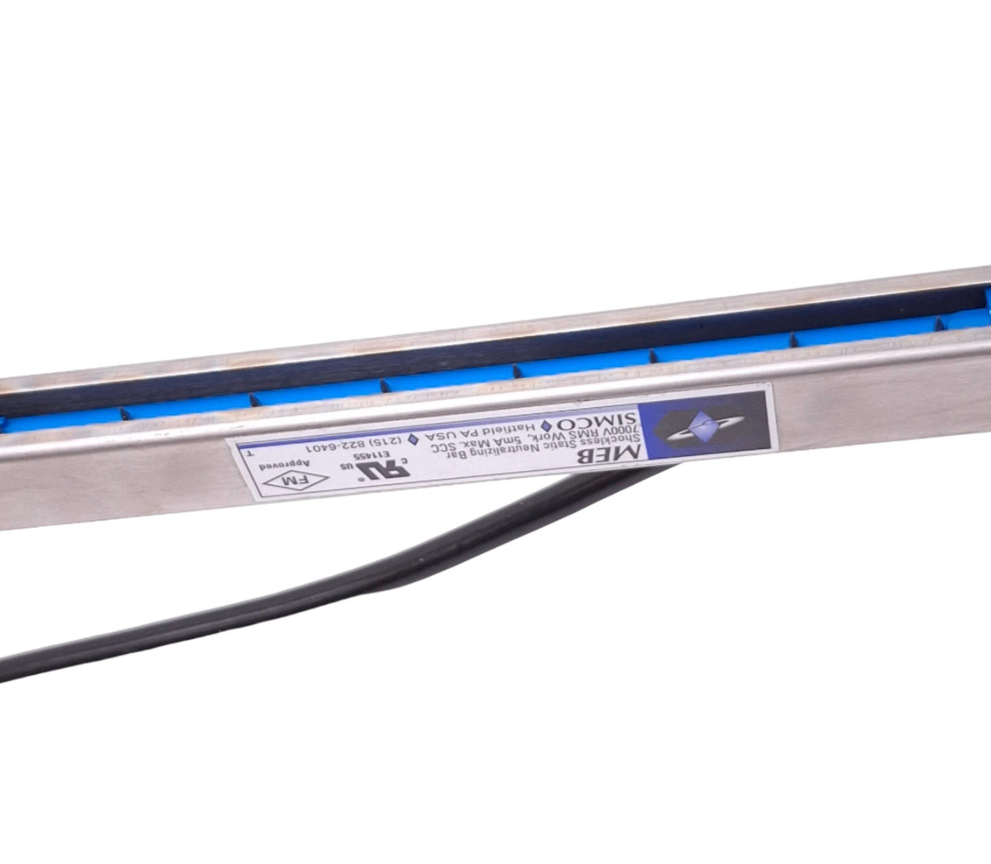 Used Simco MEB Shockless Static Neutralizing Bar, 17-1/4in Effective Length, 7000VAC