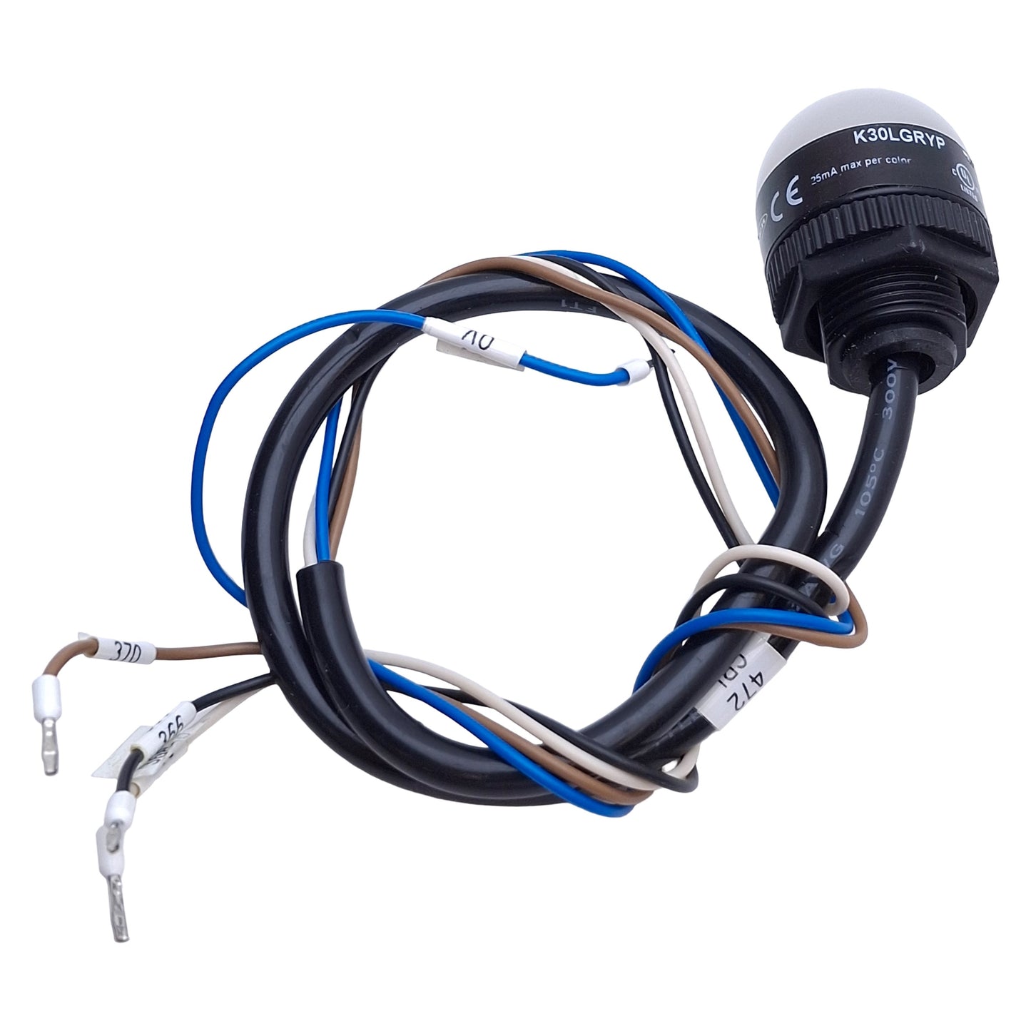 Used Banner K30LGRYP EZ-LIGHT 3-Color General Purpose Indicator, PNP, 10-30VDC, 2ft