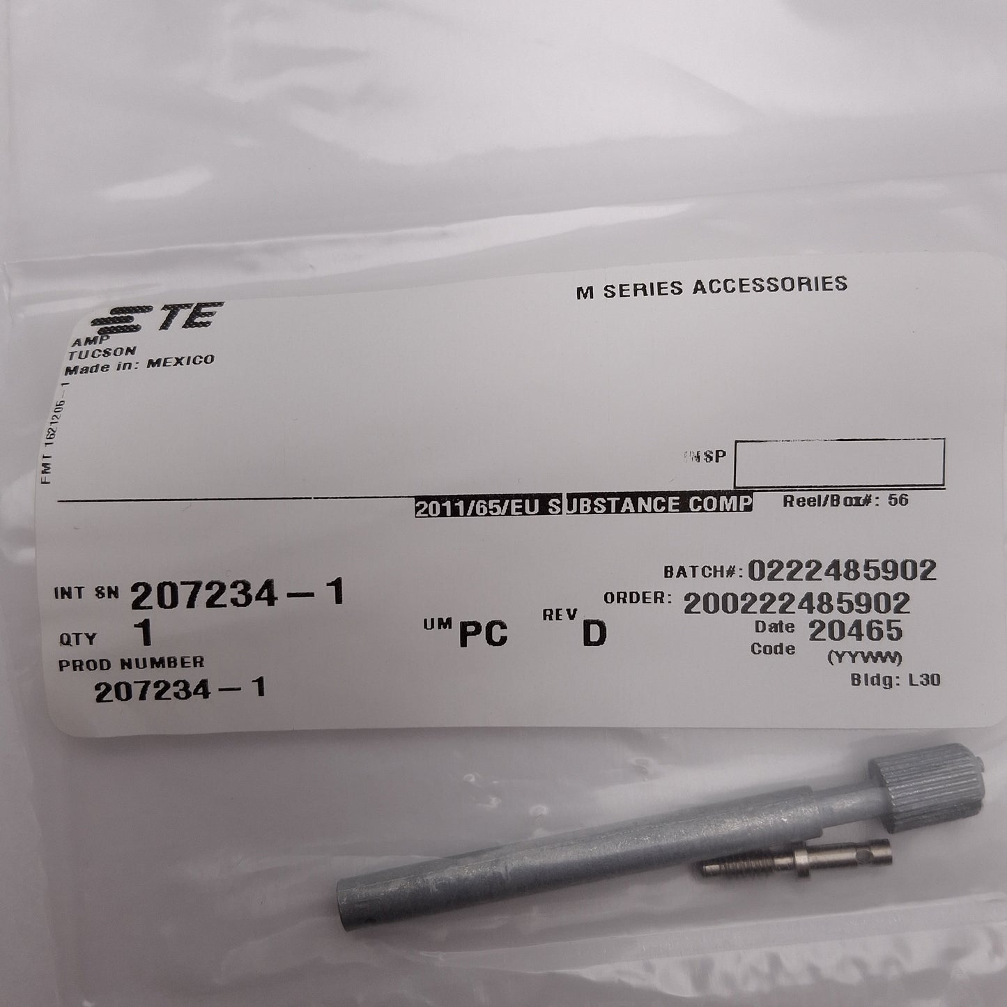 New Lot of 3 TE 207234-1 M-Series Jackscrew, 75 & 104 Place Shields, Male Screwlock