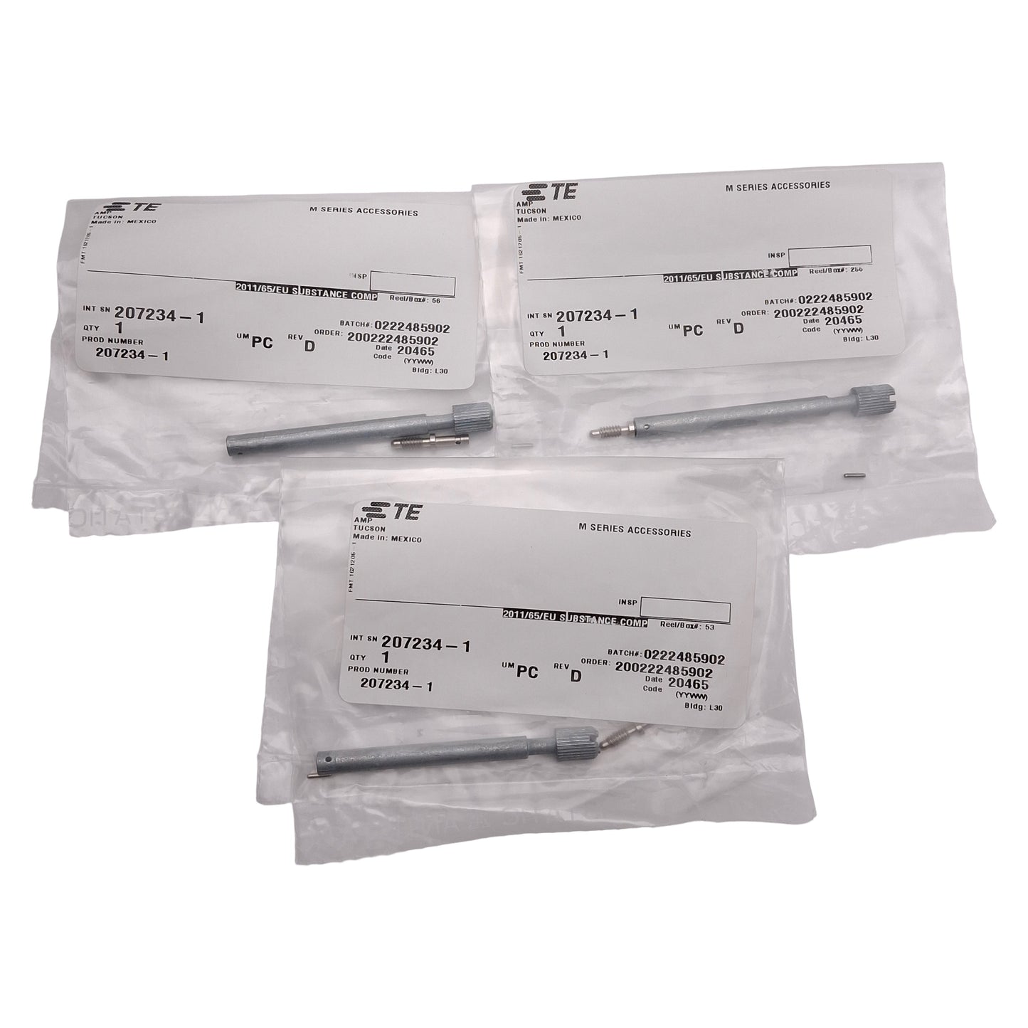 New Lot of 3 TE 207234-1 M-Series Jackscrew, 75 & 104 Place Shields, Male Screwlock