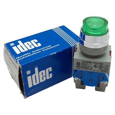 New Idec ALW29911D-G-24V Illuminated Pushbutton, Green, 1NO/1NC, 24VAC/DC, ø22mm