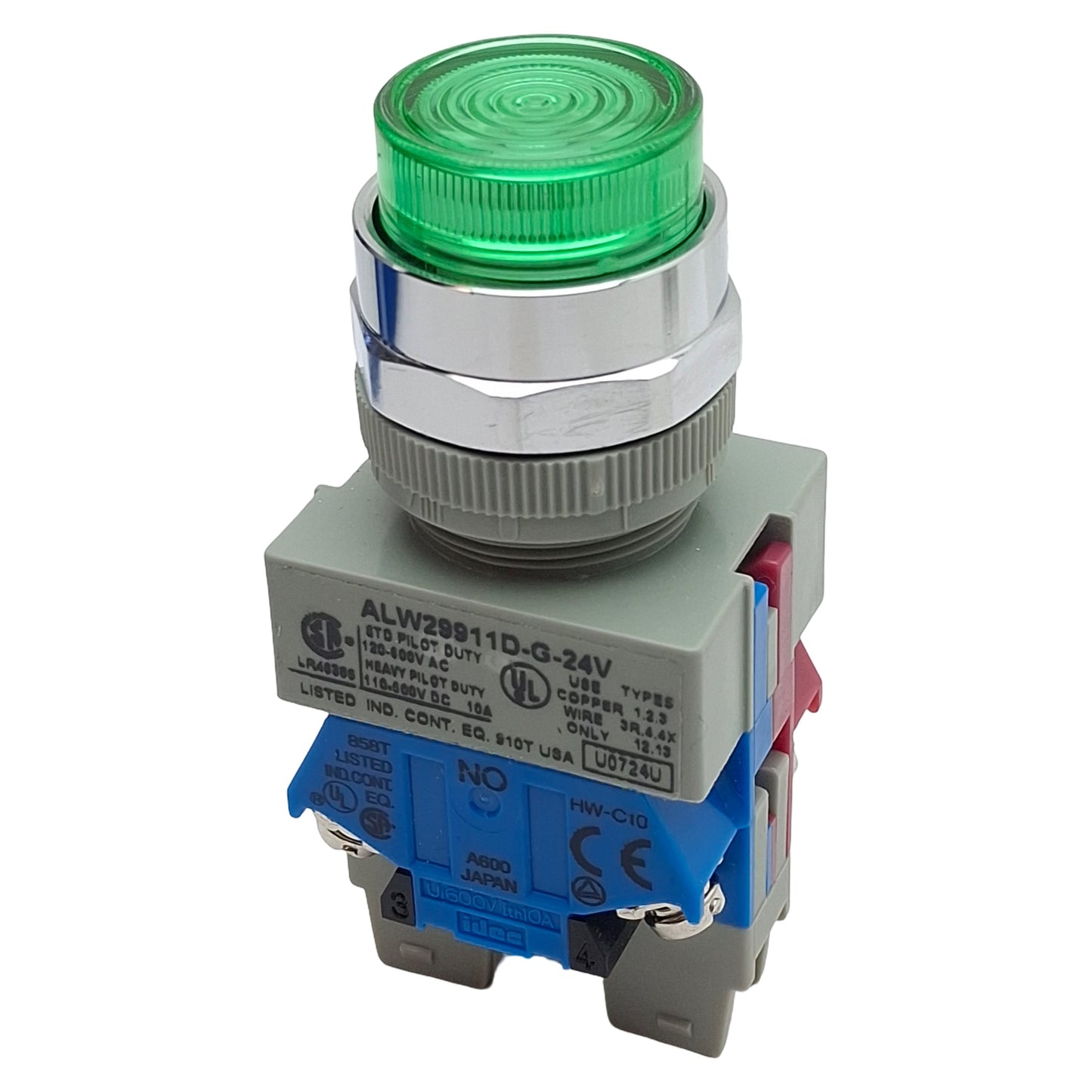 New Idec ALW29911D-G-24V Illuminated Pushbutton, Green, 1NO/1NC, 24VAC/DC, ø22mm