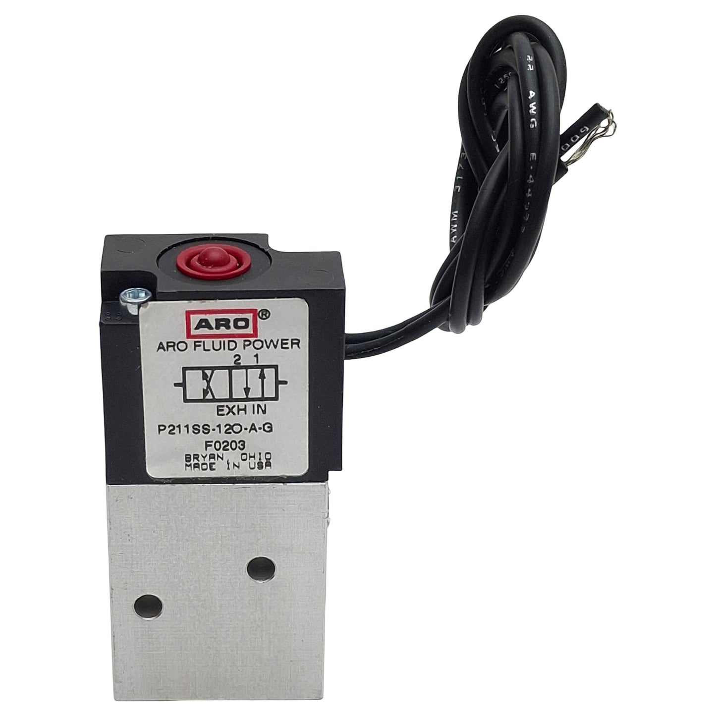 Used ARO P211SS-12O-A-G Solenoid Valve, 4/2-Way, 1/8in NPT, Vac-125psi, 120VAC Coil