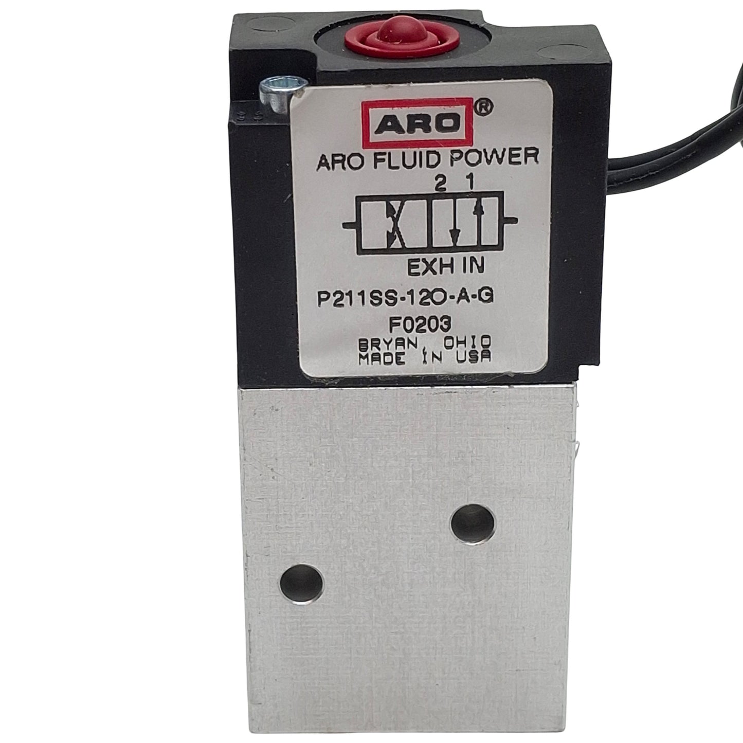 Used ARO P211SS-12O-A-G Solenoid Valve, 4/2-Way, 1/8in NPT, Vac-125psi, 120VAC Coil