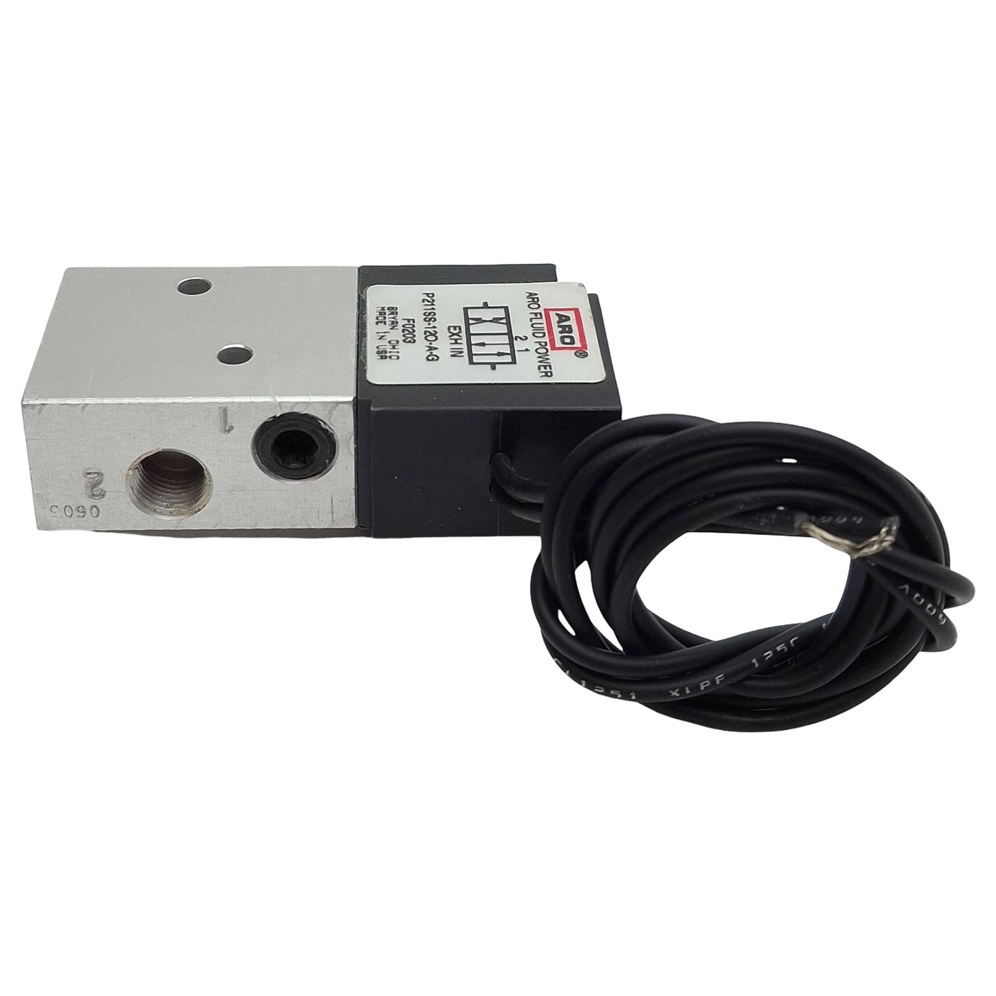 Used ARO P211SS-12O-A-G Solenoid Valve, 4/2-Way, 1/8in NPT, Vac-125psi, 120VAC Coil