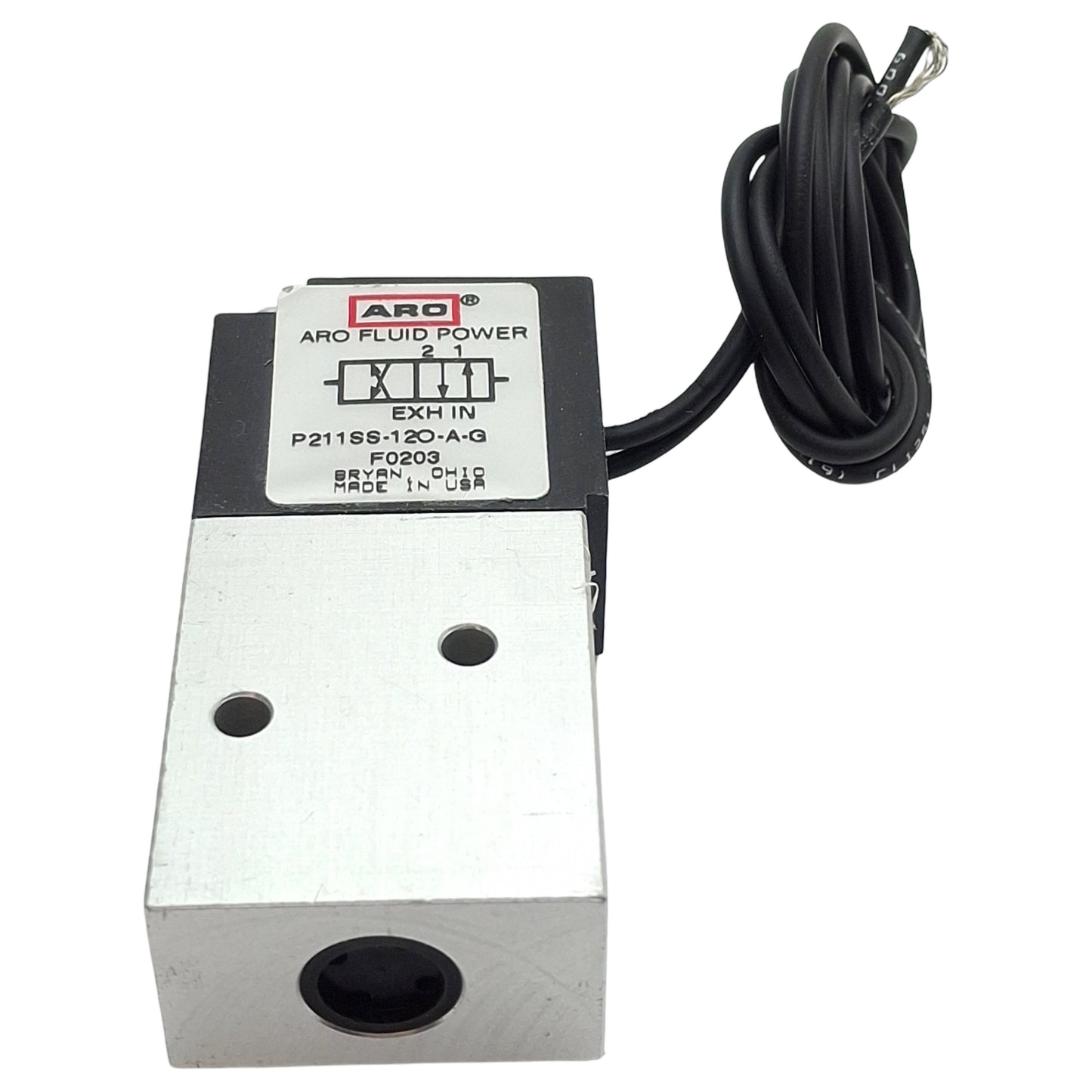 Used ARO P211SS-12O-A-G Solenoid Valve, 4/2-Way, 1/8in NPT, Vac-125psi, 120VAC Coil