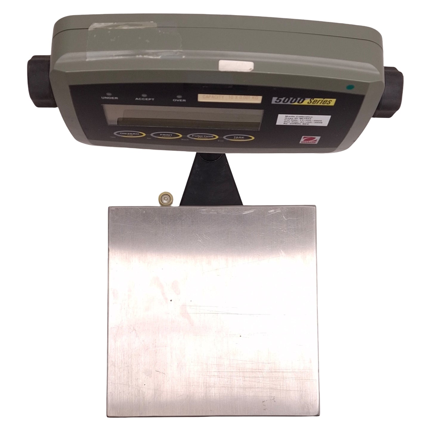 Used Ohaus D10QR Defender Bench Scale w/ T51P LCD Display 12x12in Base, 100-240VAC