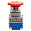 Used Idec AVW410-R E-Stop Pushbutton Push/Turn Reset, 1NO, ø40mm Mushroom, 600VAC 10A