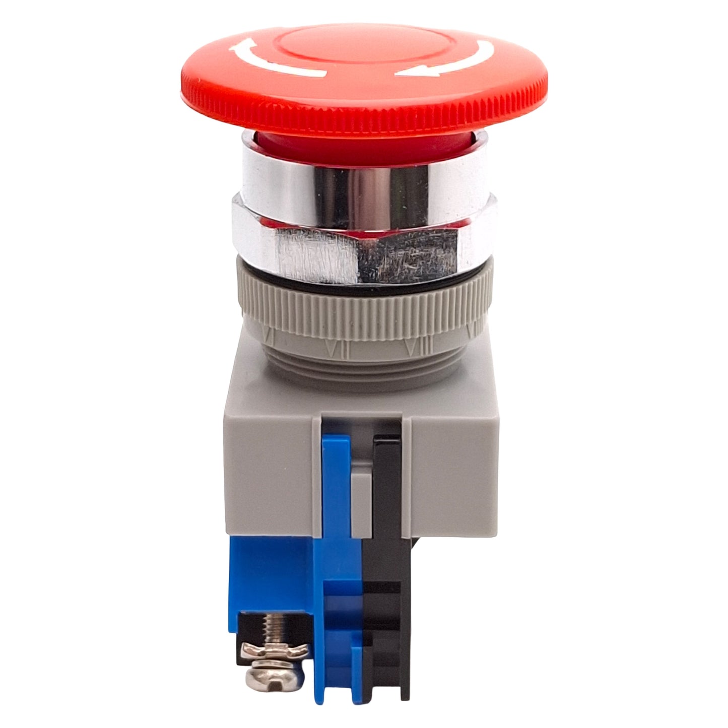 Used Idec AVW410-R E-Stop Pushbutton Push/Turn Reset, 1NO, ø40mm Mushroom, 600VAC 10A