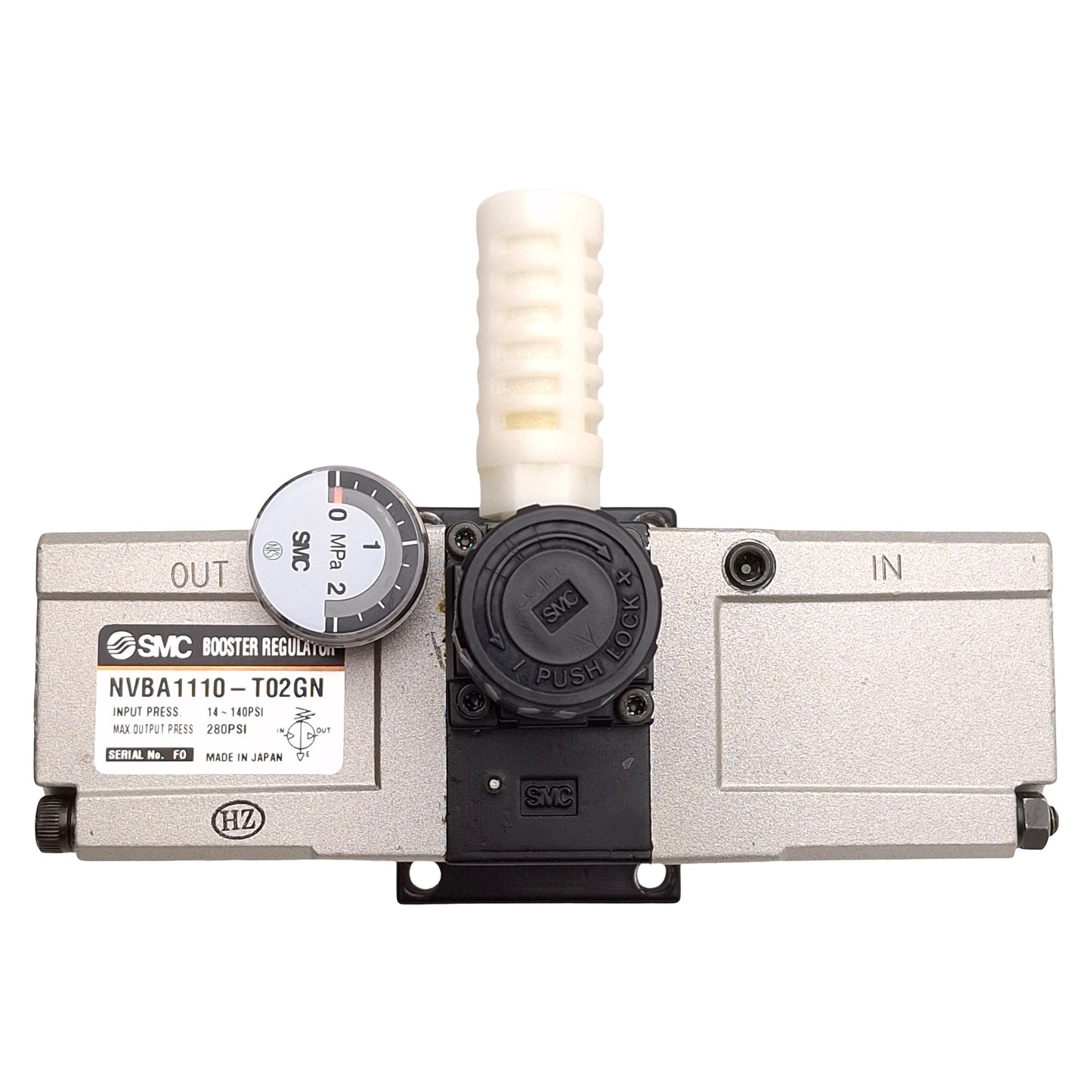 Used SMC NVBA1110-T02GN Booster Regulator, 14-140psi Input, 280psi Output, 1/4in NPTF