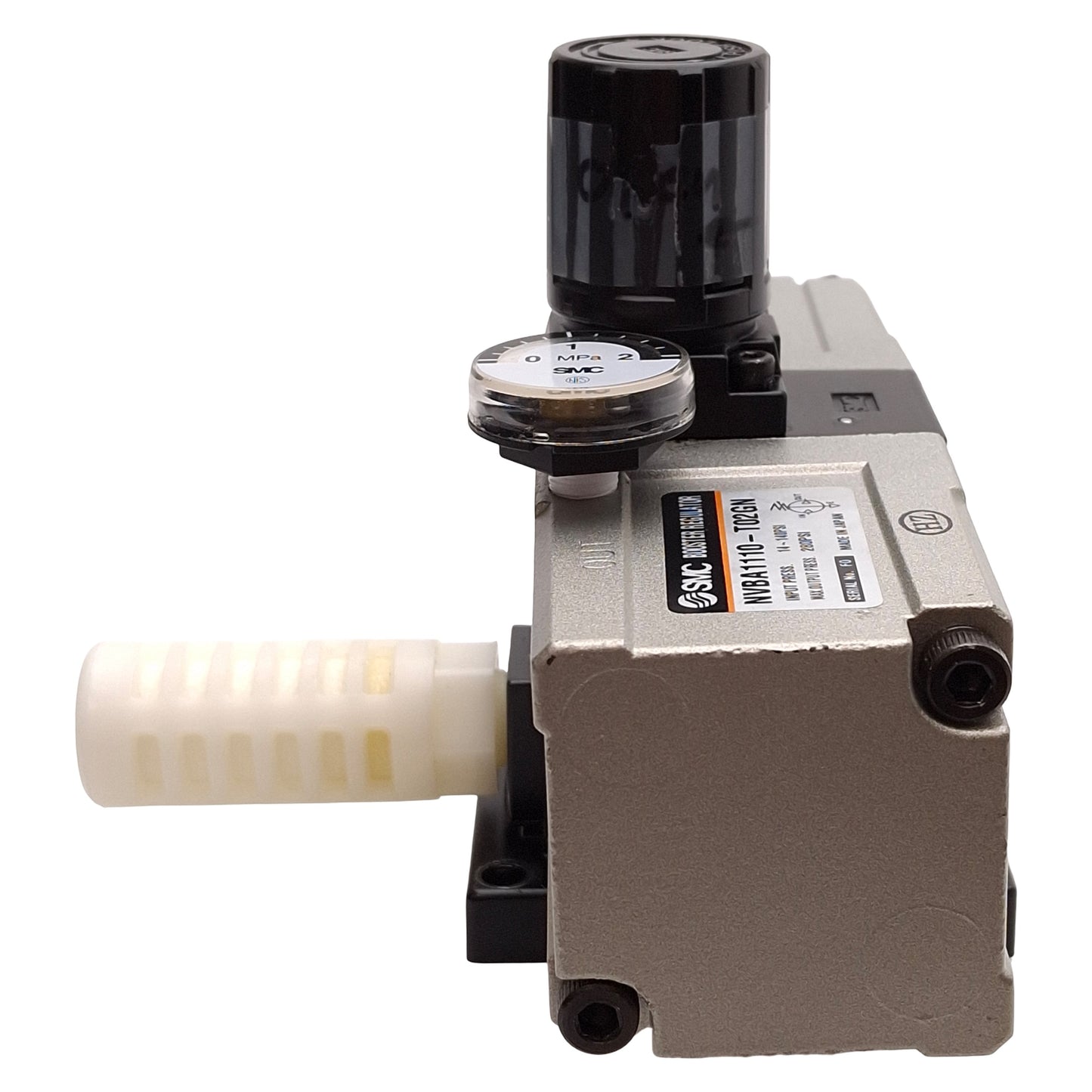 Used SMC NVBA1110-T02GN Booster Regulator, 14-140psi Input, 280psi Output, 1/4in NPTF