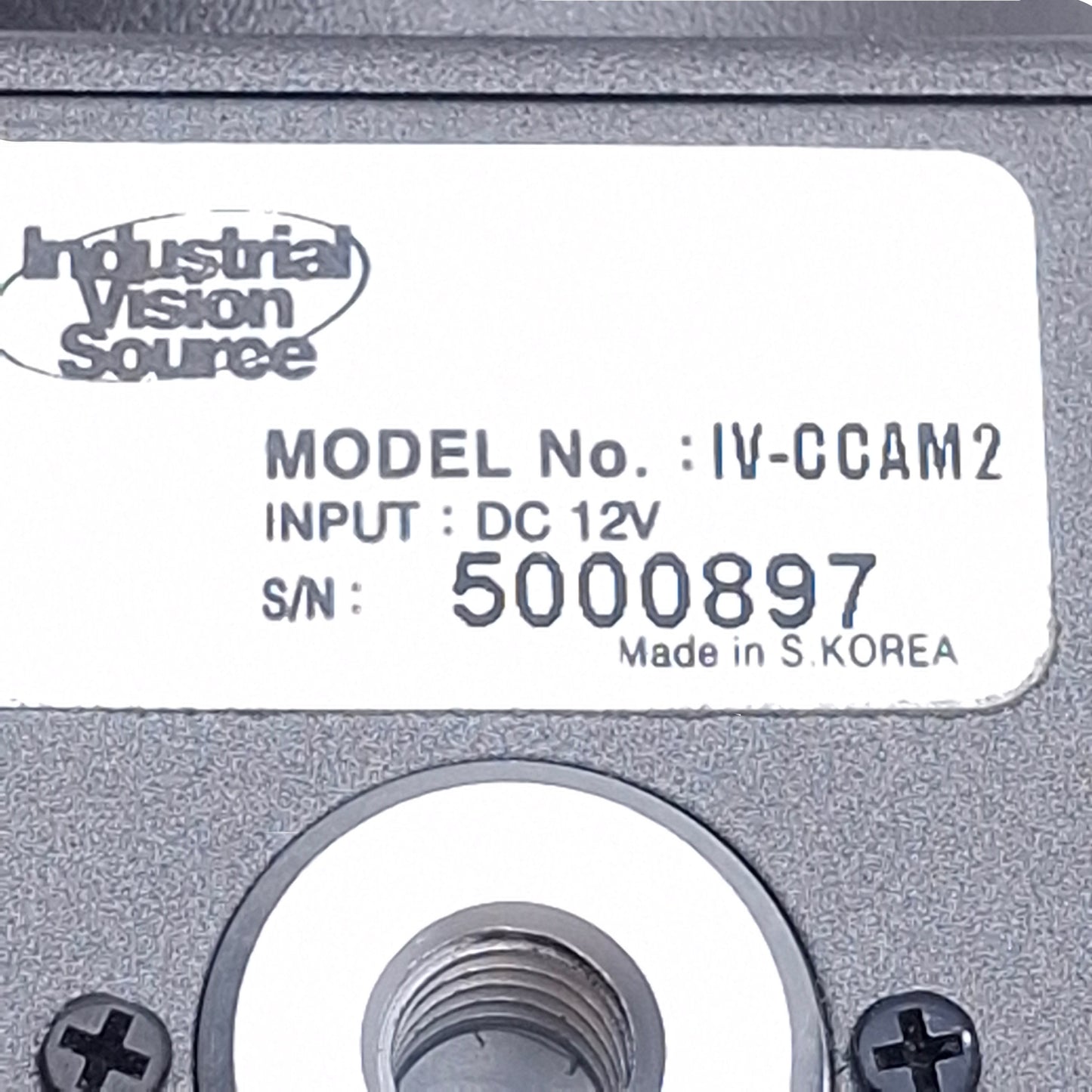 Used Industrial Vision Source IV-CCAM2 Color Machine Vision Camera, 1/2" CCD, 12VDC