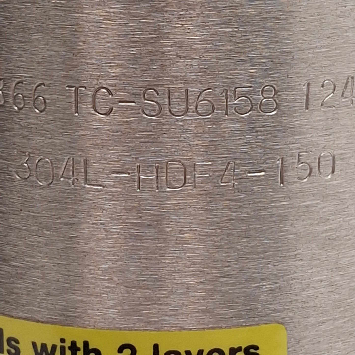 Used Swagelok 304L-HDF4-150 DOT-Compliant Sample Cylinder, 150cm³, 1800psig, 304L SS