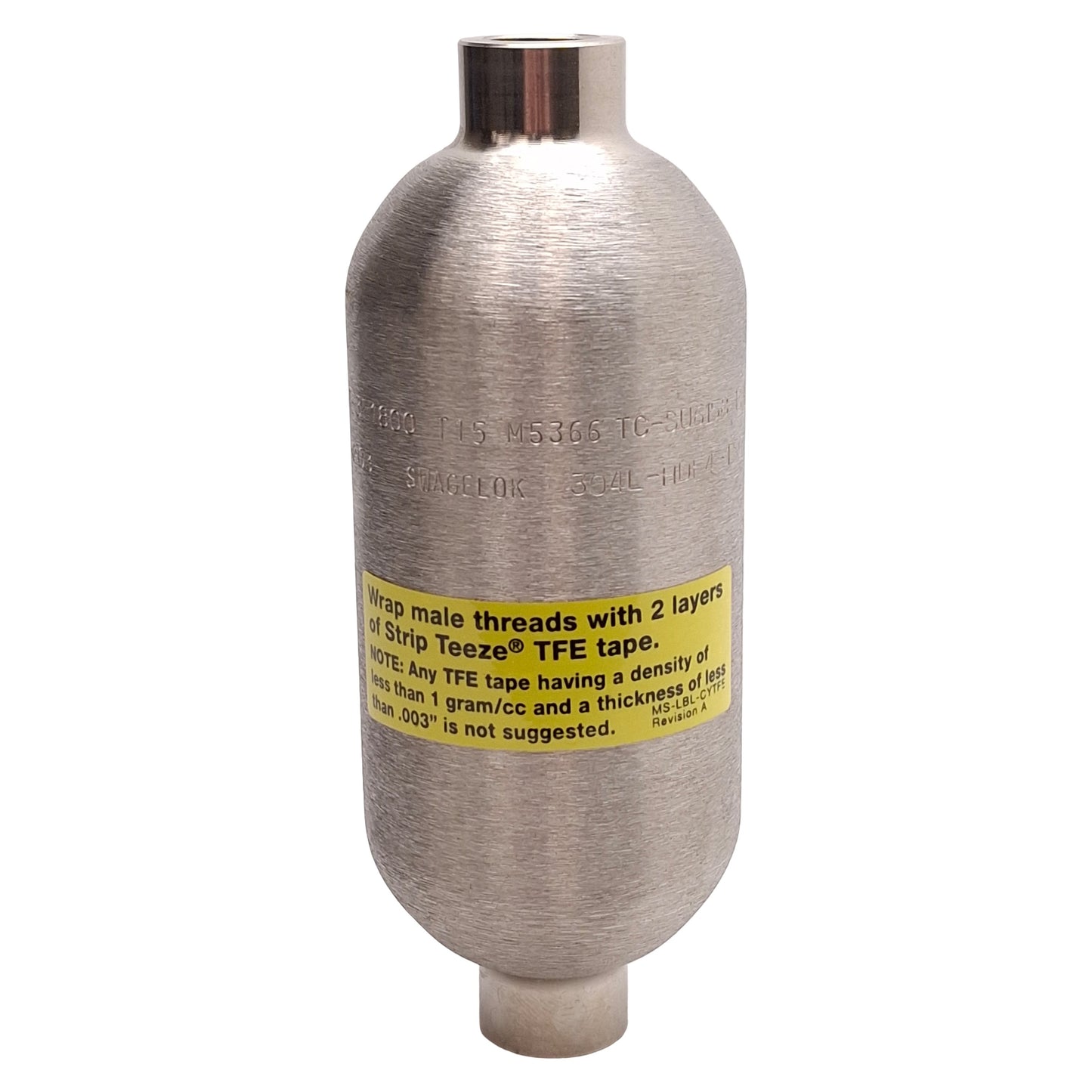 Used Swagelok 304L-HDF4-150 DOT-Compliant Sample Cylinder, 150cm³, 1800psig, 304L SS